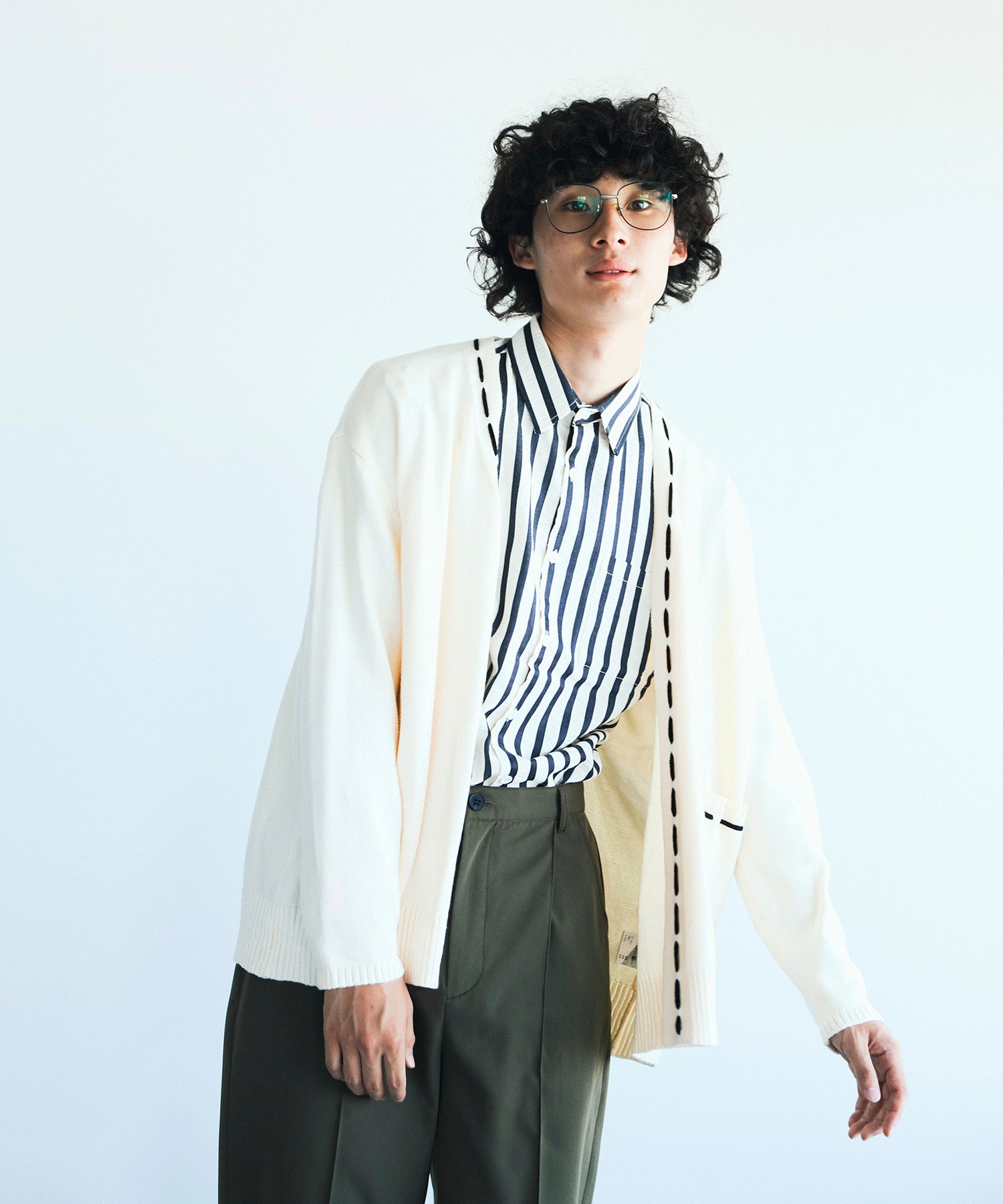 aimoha Men's 】紐ステッチオーバーサイズカーディガン – 《公式