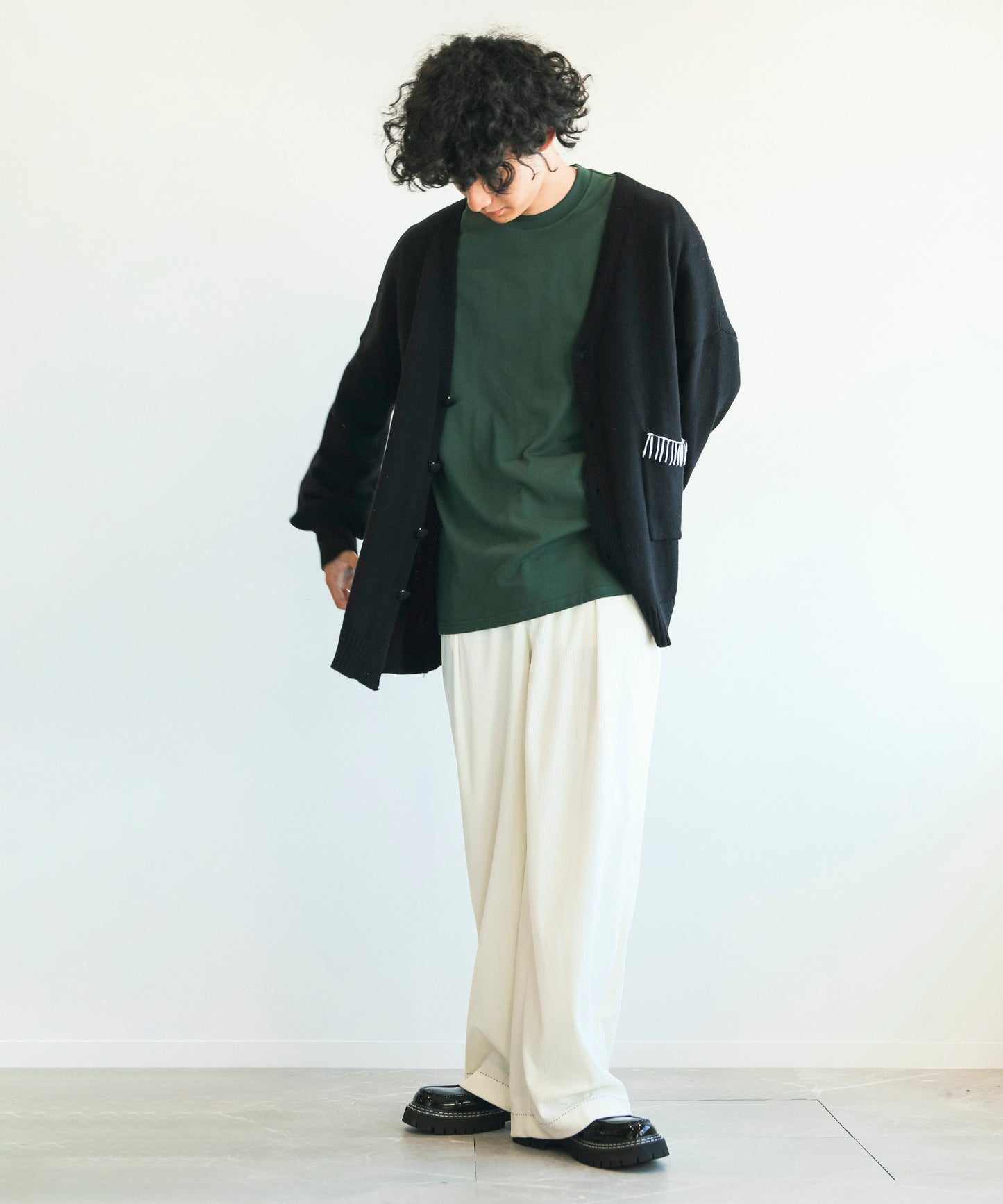 【 aimoha Men's 】バルーンスリーブカーディガン