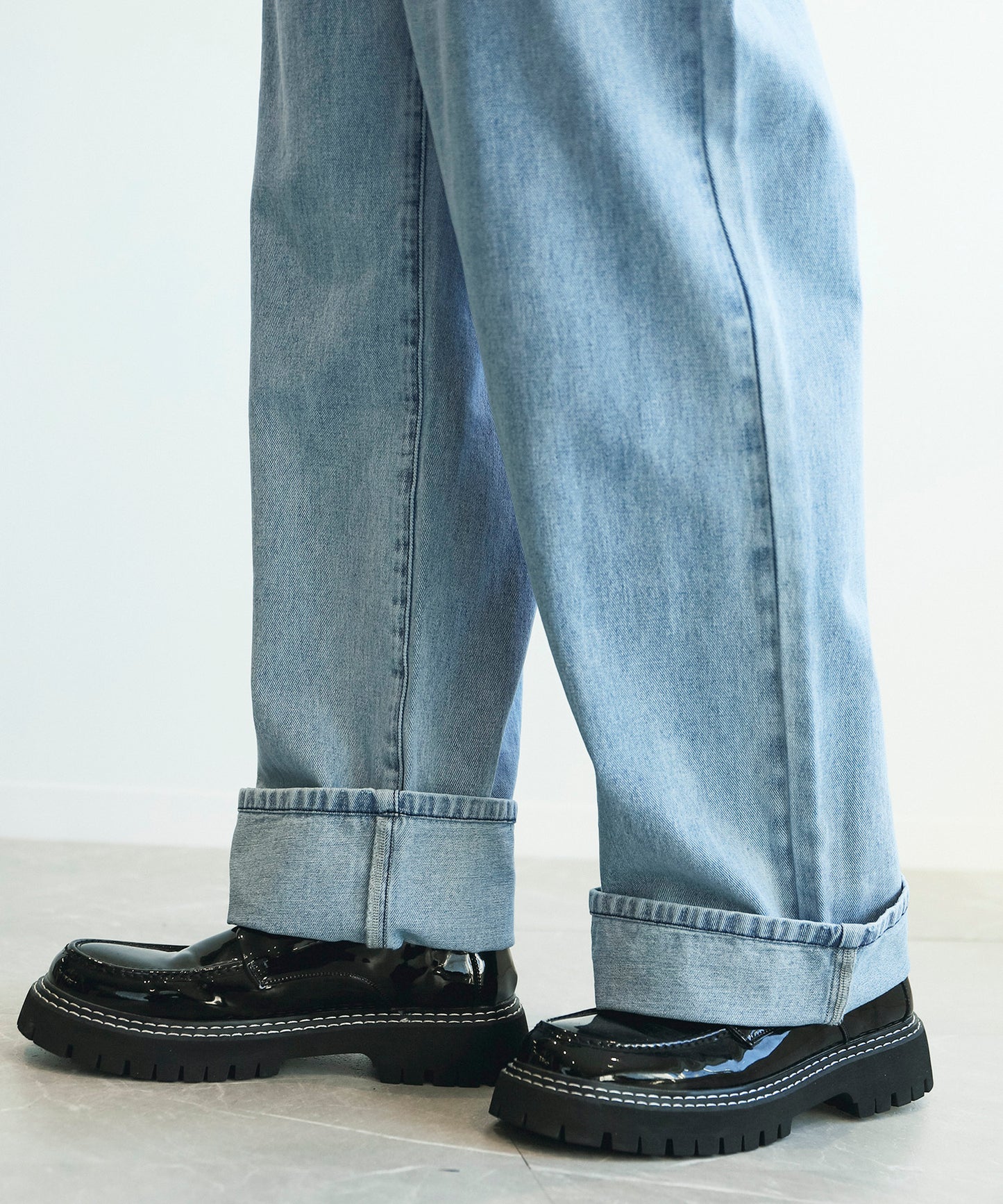 【 aimoha Men's 】ワイドデニムパンツ