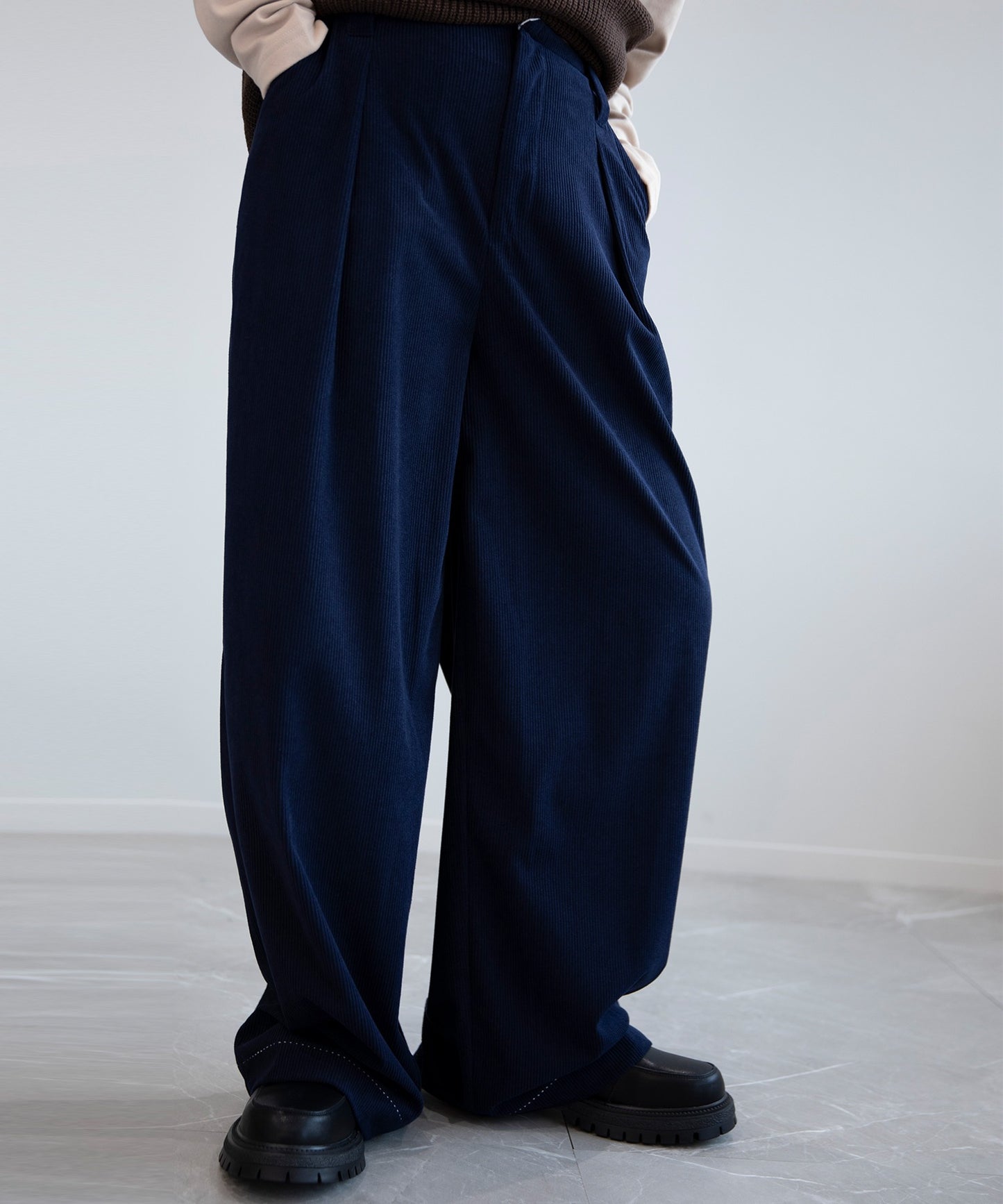 【aimoha Men's】コーデュロイワイドパンツ