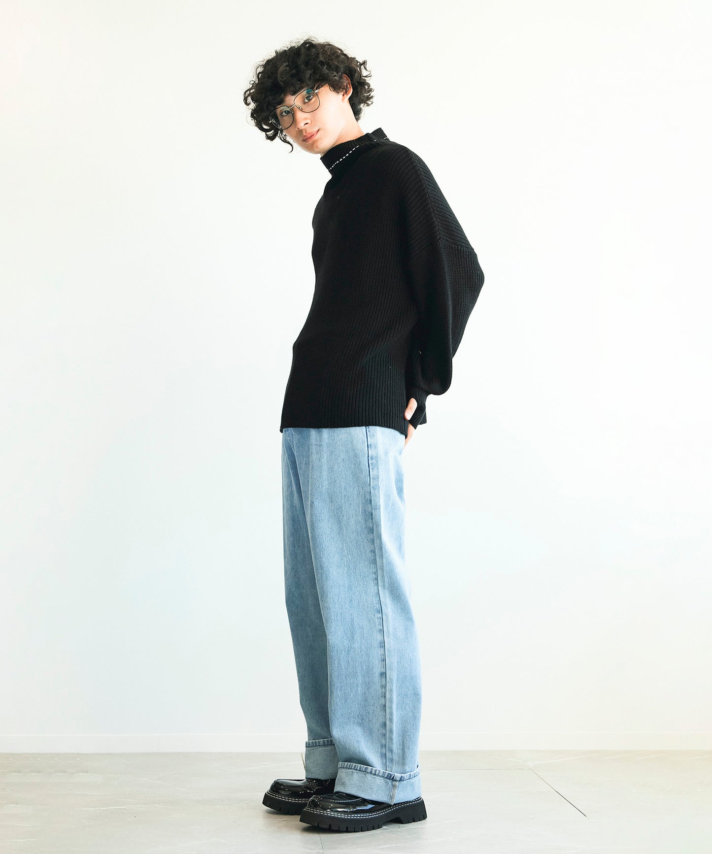 【aimoha Men's 】バルーンスリーブセーター