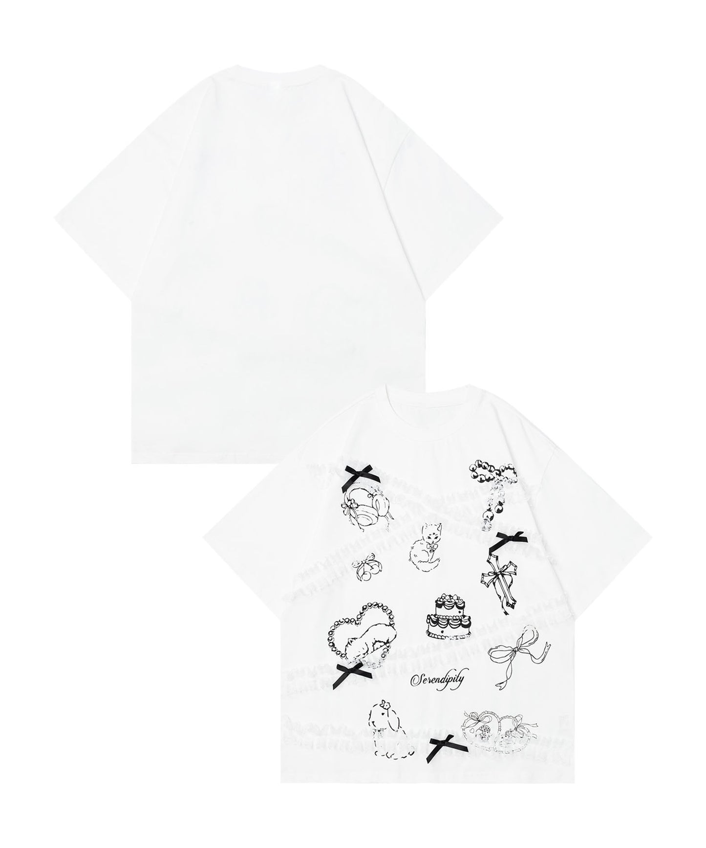 【HOOK】for girls レースリボンデザインTシャツ