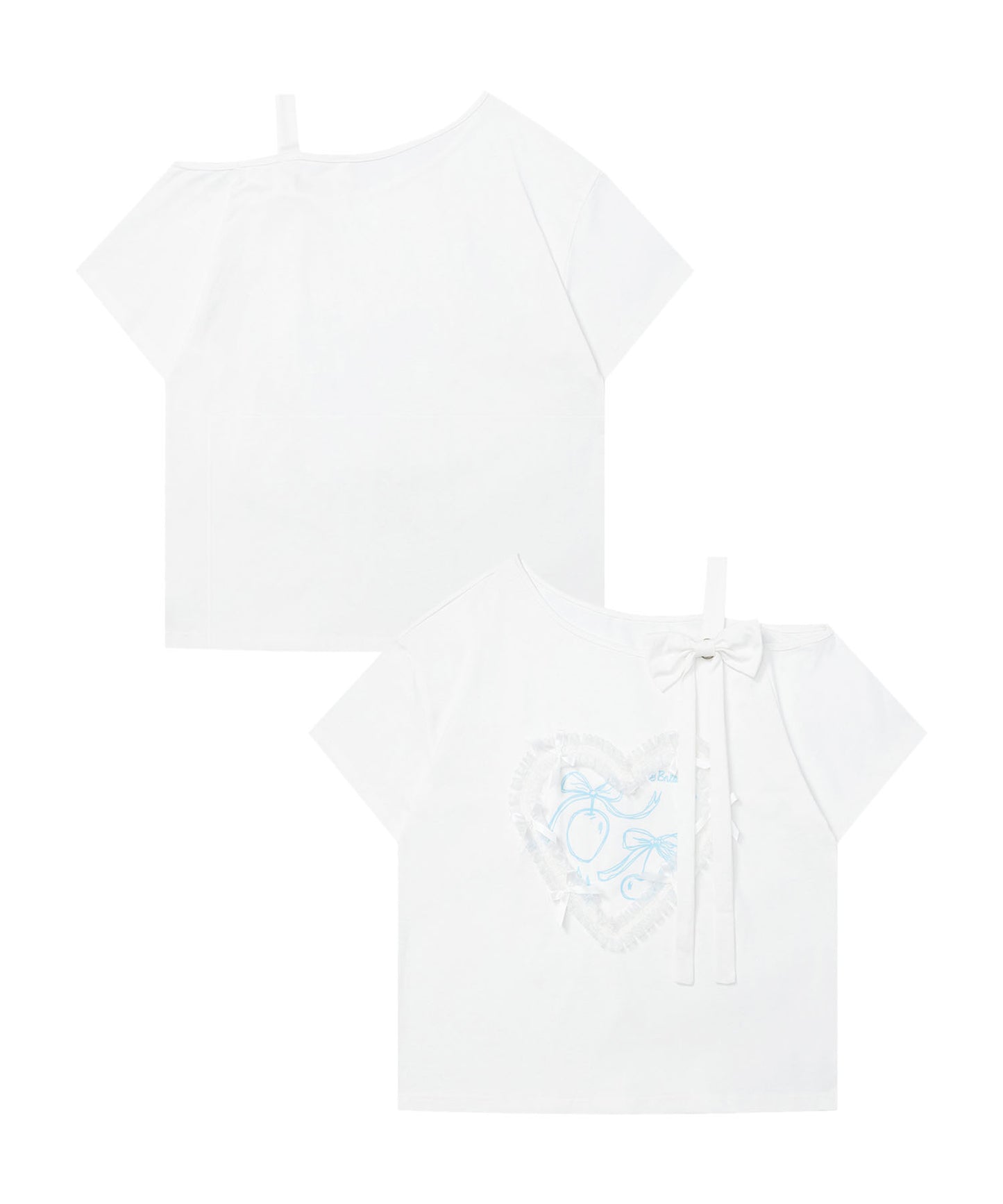 【HOOK】for girls ハートレースリボンTシャツ