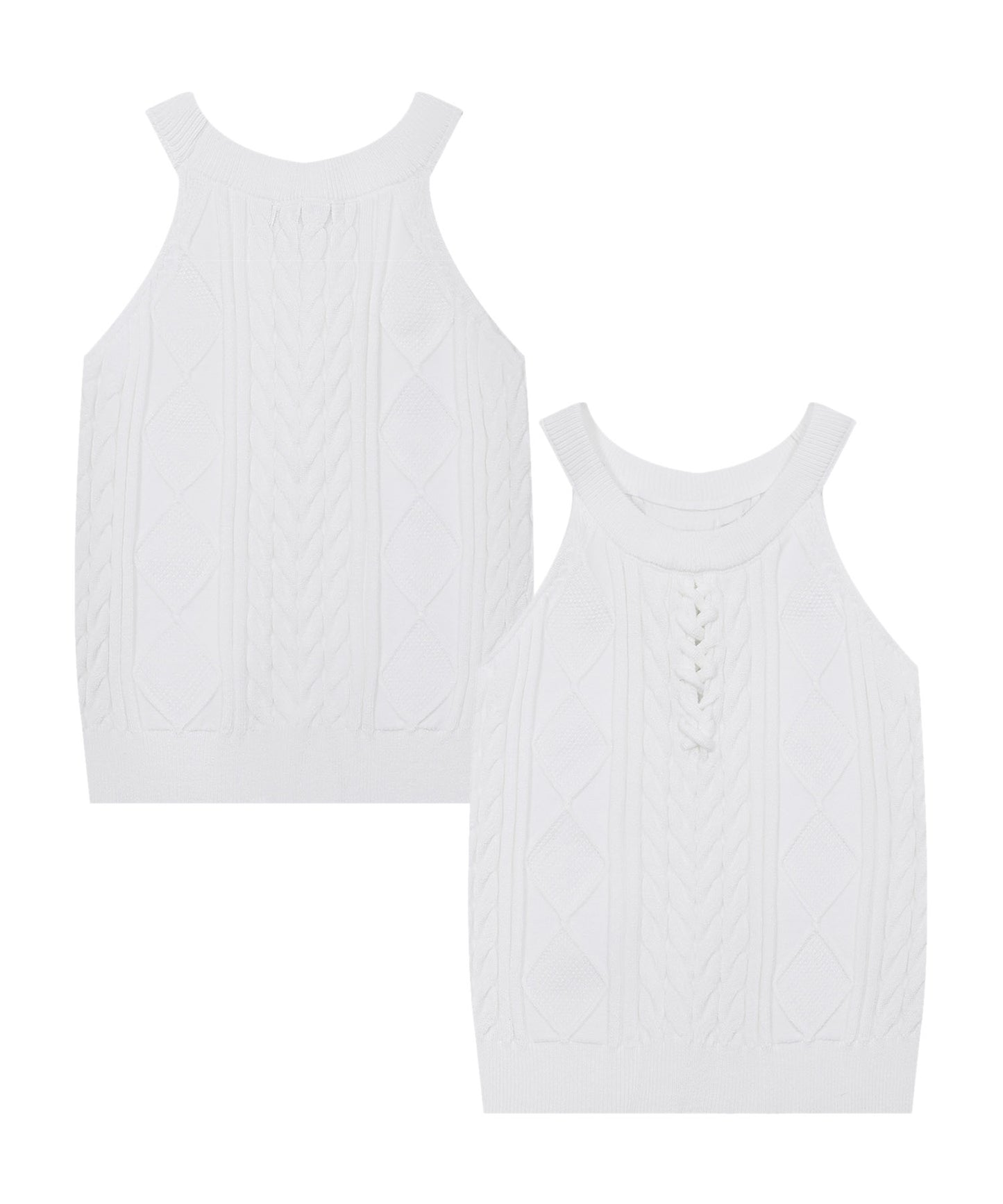 【HOOK】for girls 編み上げニットタンクトップ