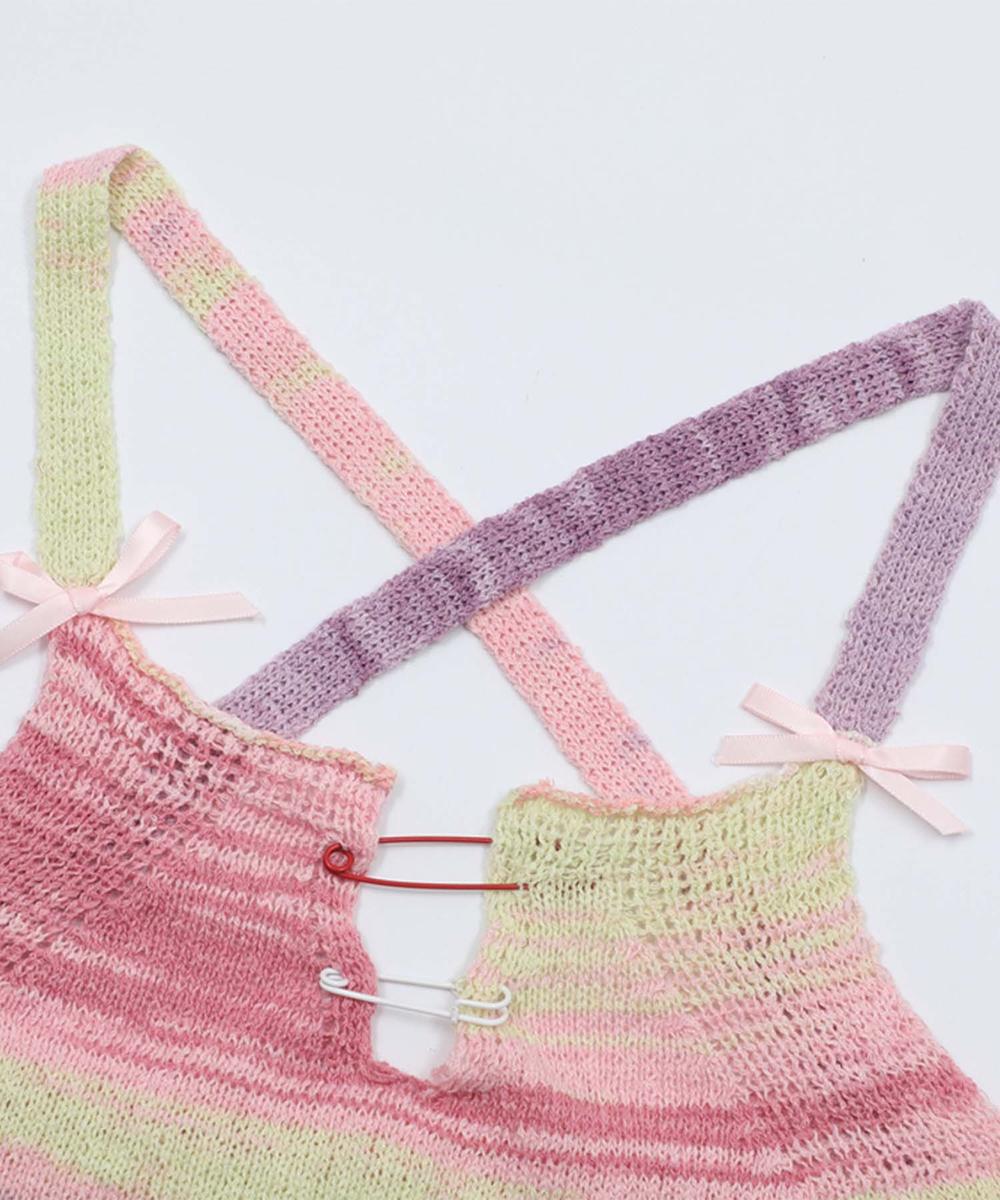 【HOOK】for girls グラデーションボーダーニットキャミ