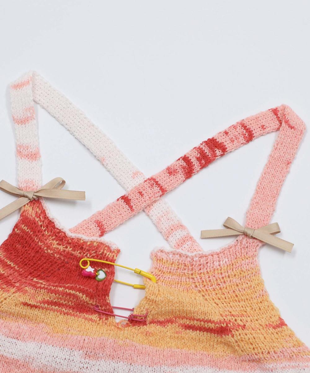 【HOOK】for girls グラデーションボーダーニットキャミ