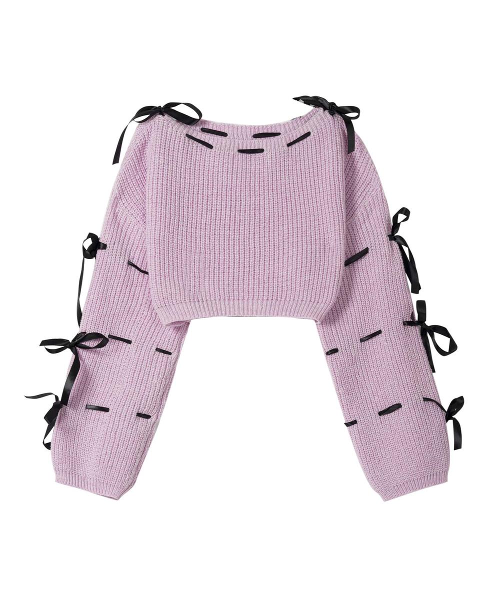 【HOOK】for girls リボンと通しアンサンブルトップス