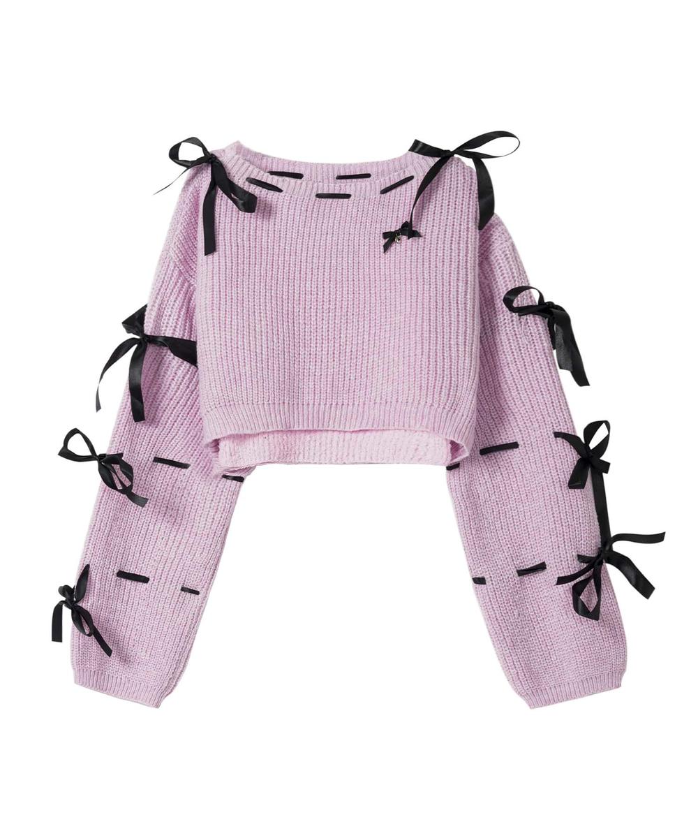 【HOOK】for girls リボンと通しアンサンブルトップス