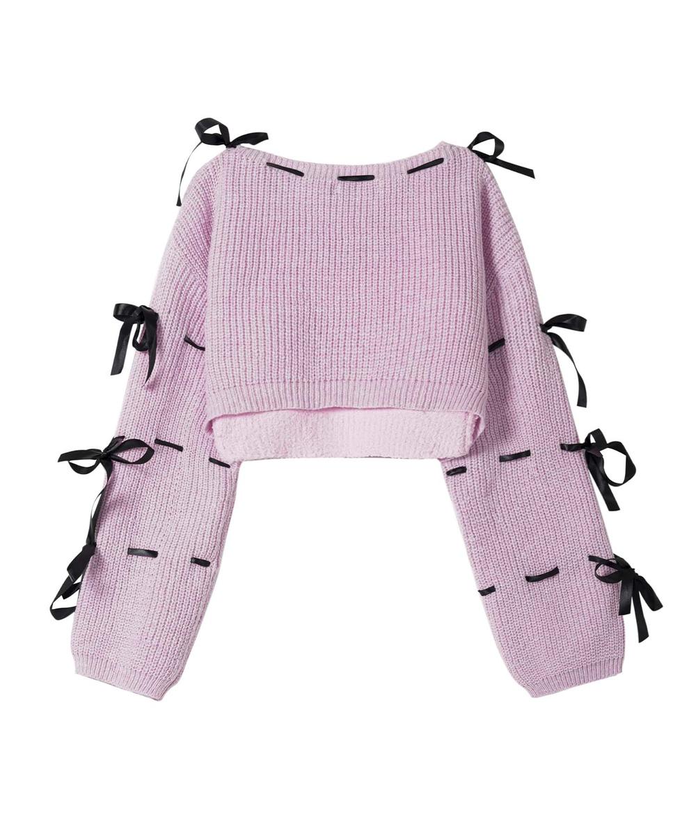【HOOK】for girls リボンと通しアンサンブルトップス