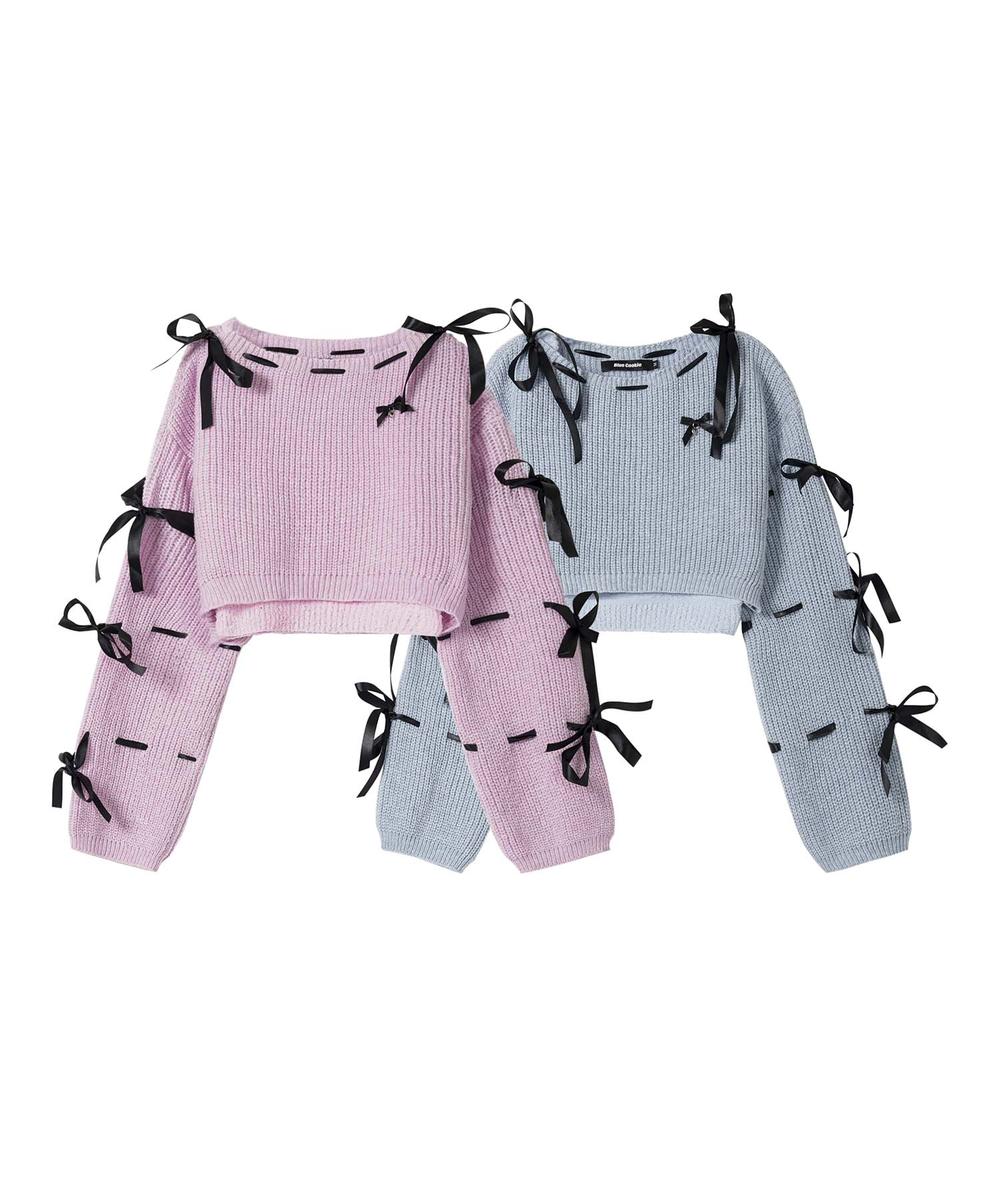 【HOOK】for girls リボンと通しアンサンブルトップス