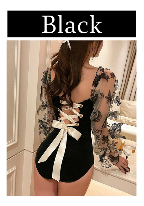 【Jasmine】バッグリボンレースアップビキニ