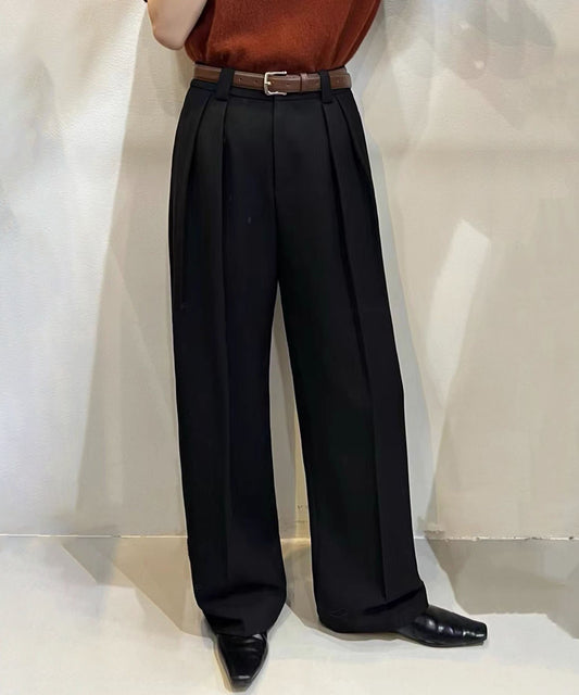 aimoha /ストレート ダブルタック ワイドパンツ