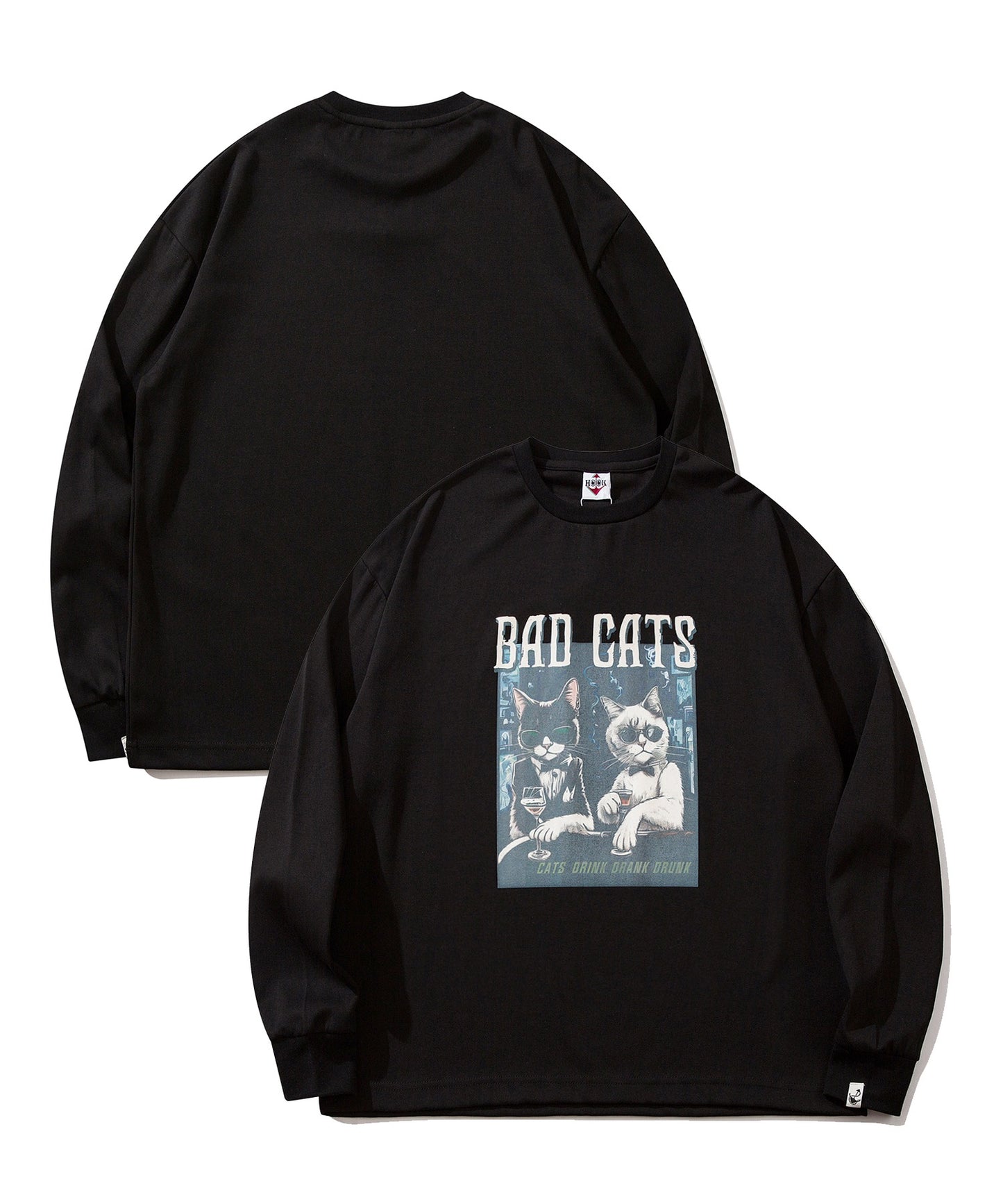 【HOOK -original- 】にゃんにゃんマフィアプリントロンTEE