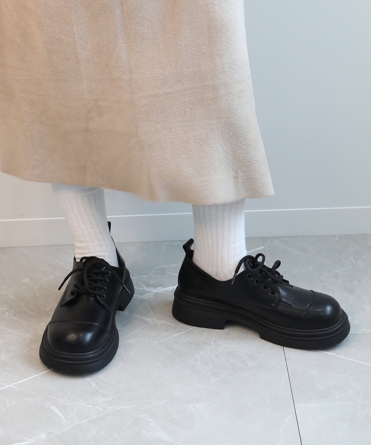 【shoes365】ラウンドトゥ厚底 ドレスシューズ