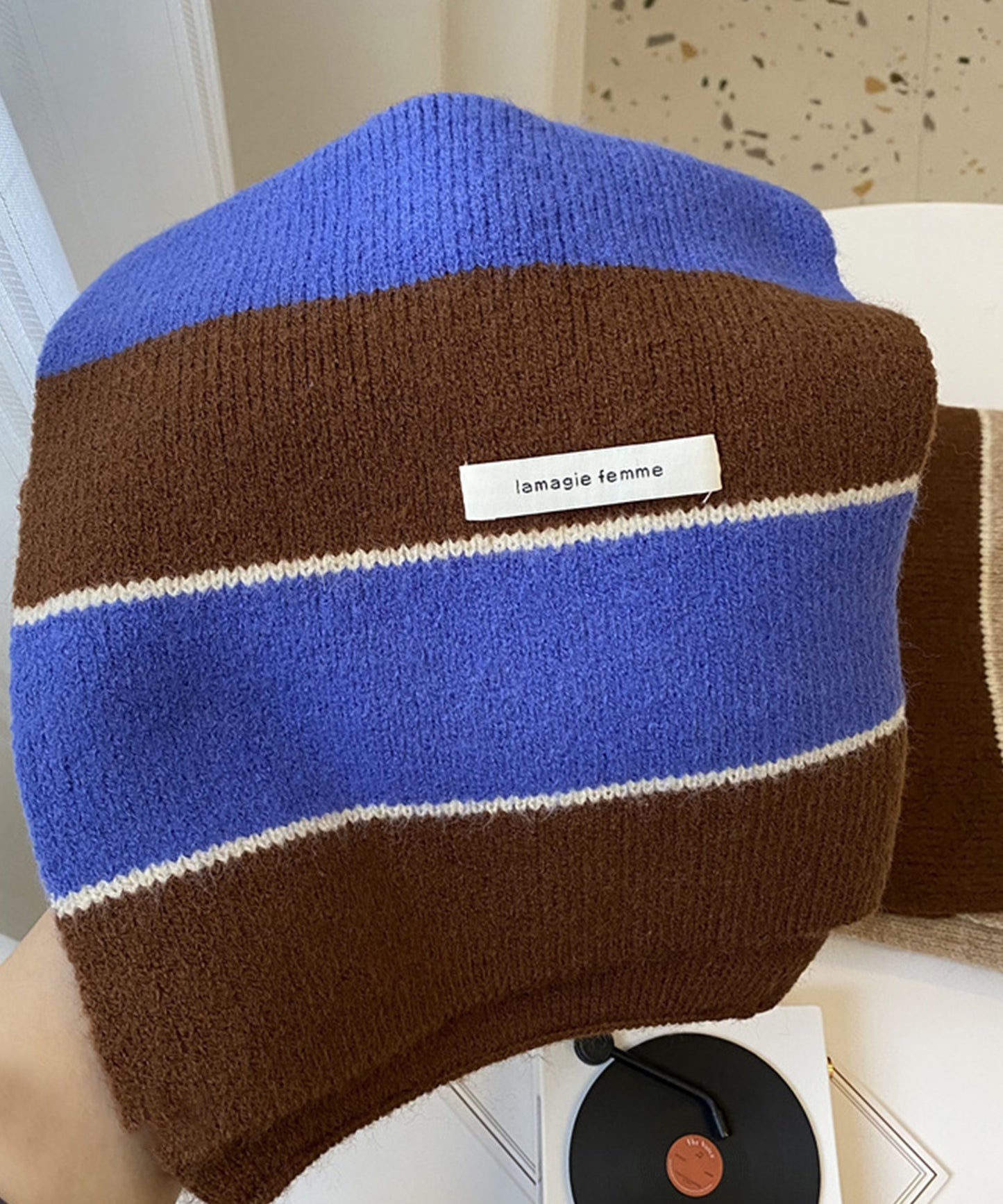 【aimoha Men's】SOFT BORDER SCARF ソフトボーダーマフラー