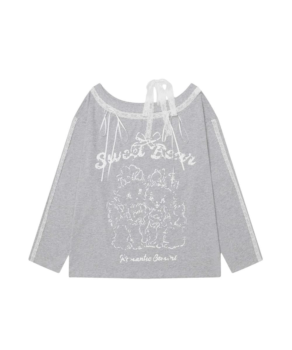 【HOOK】for girls わんちゃんプリントレース使用カットソー