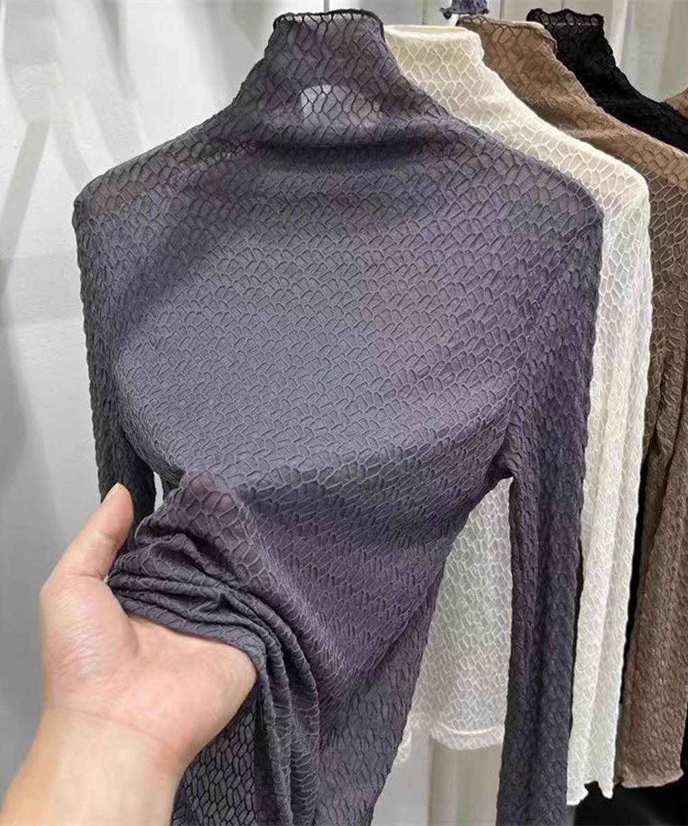 フリルハイネックトップス