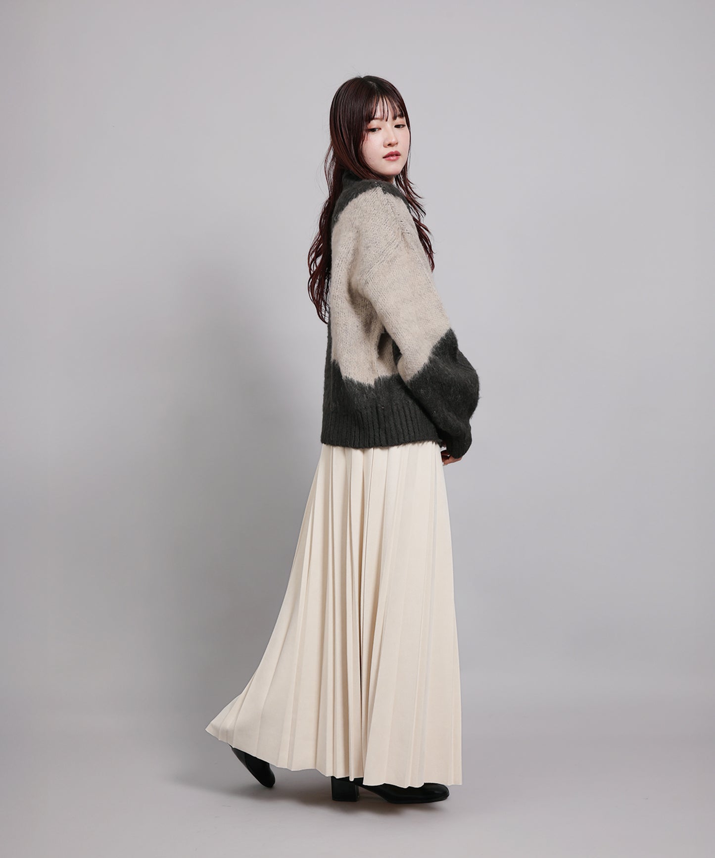 ニュアンス柄起毛モックネックPO