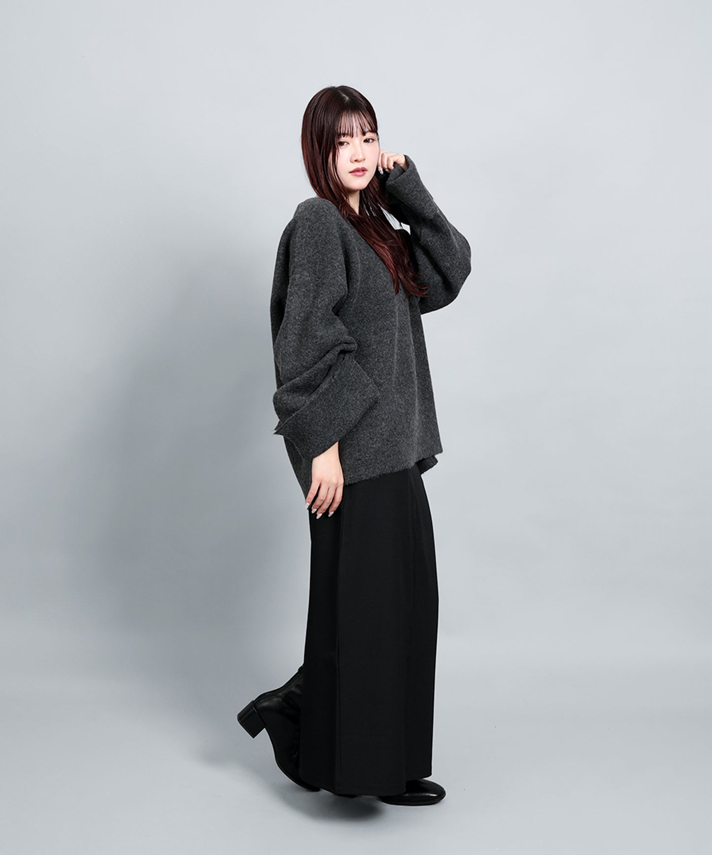 5Gヤクタッチワイドスリーブニット