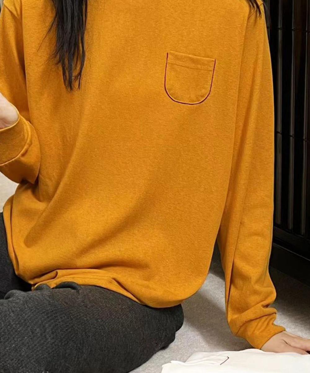 ポケット付きシンプルロングスリーブTシャツ