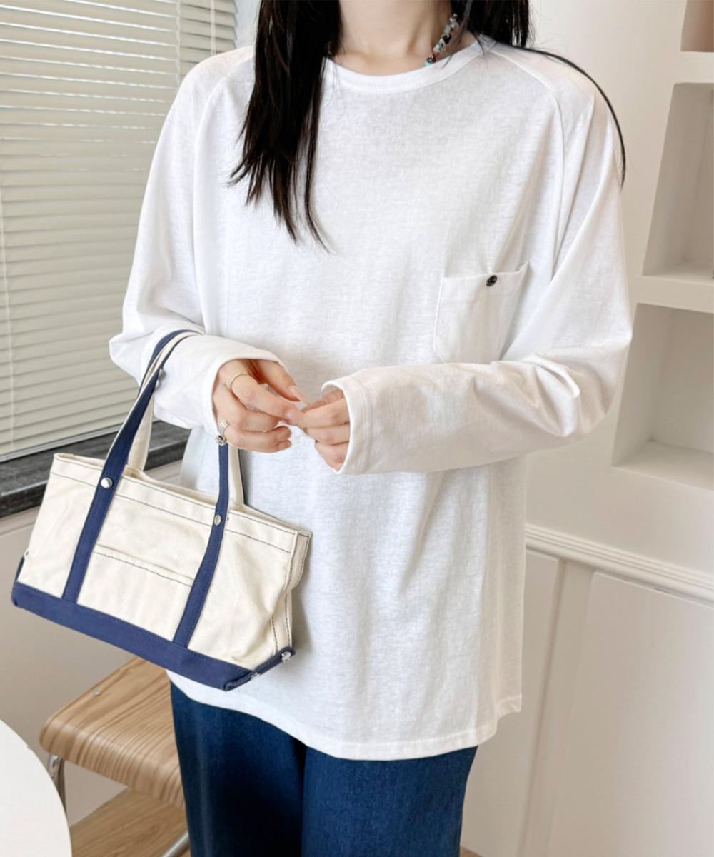 ポケットデザインロングスリーブTシャツ