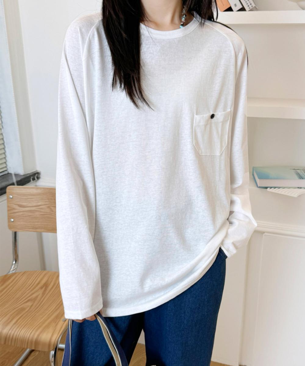 ポケットデザインロングスリーブTシャツ