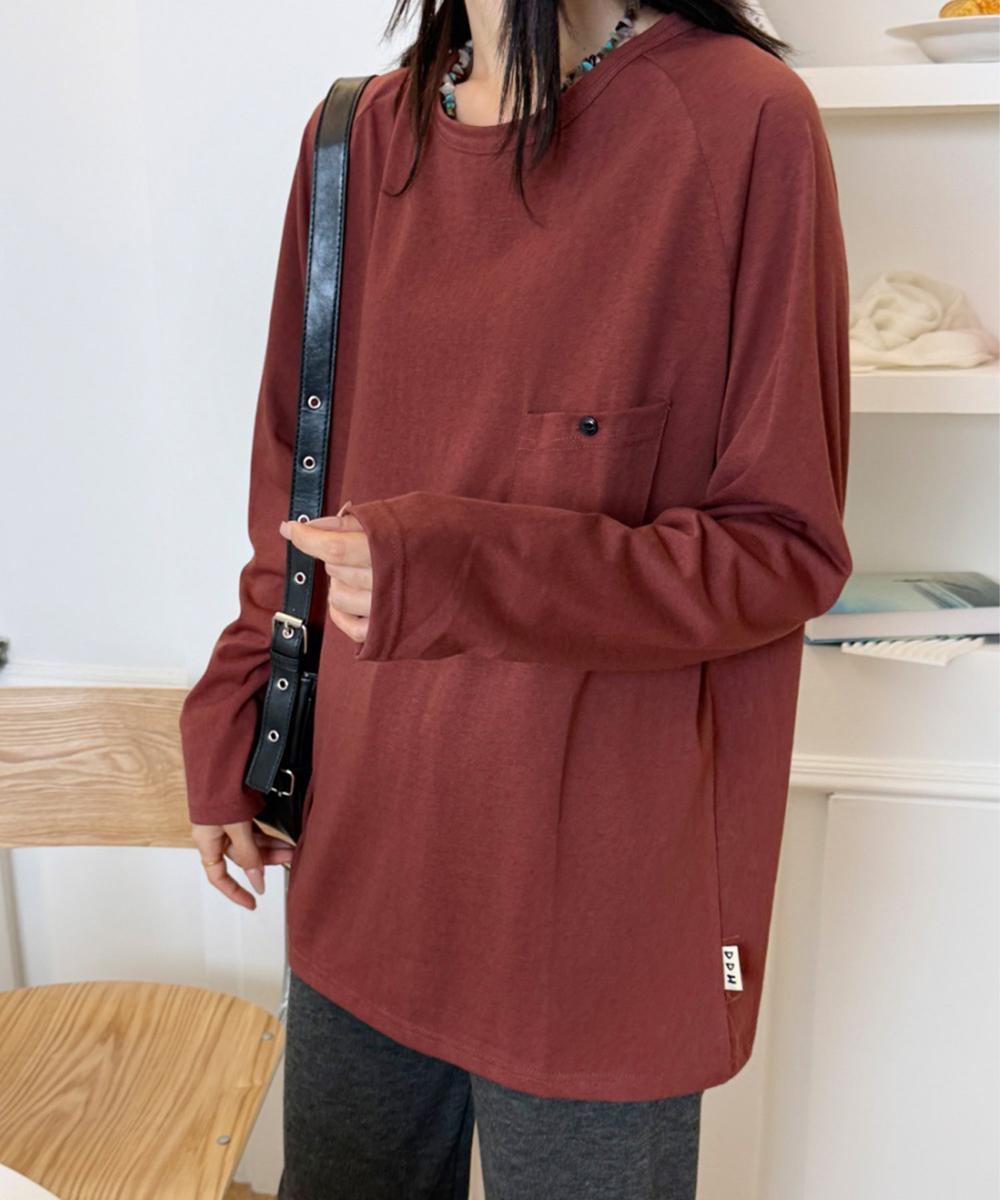 ポケットデザインロングスリーブTシャツ