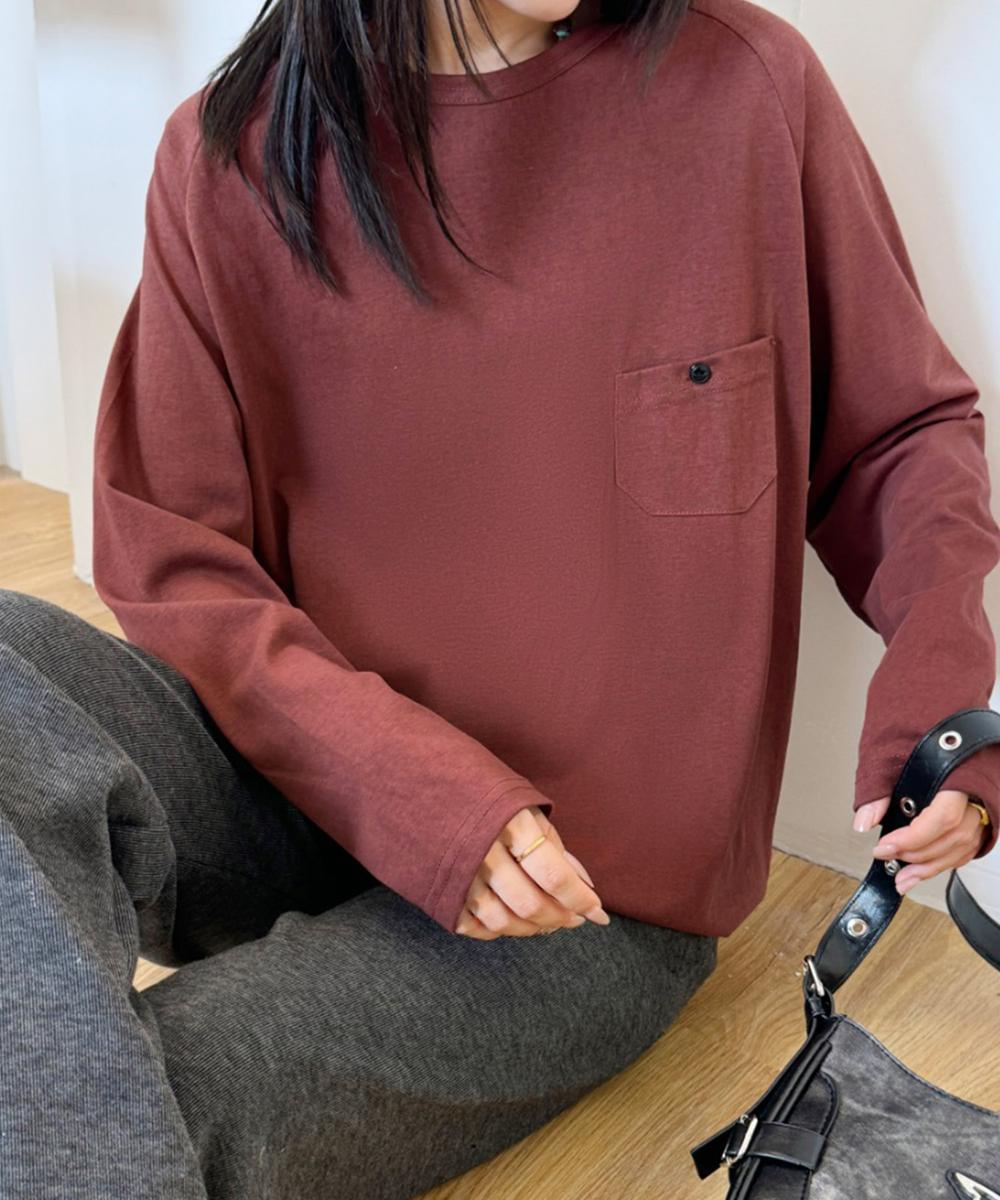 ポケットデザインロングスリーブTシャツ