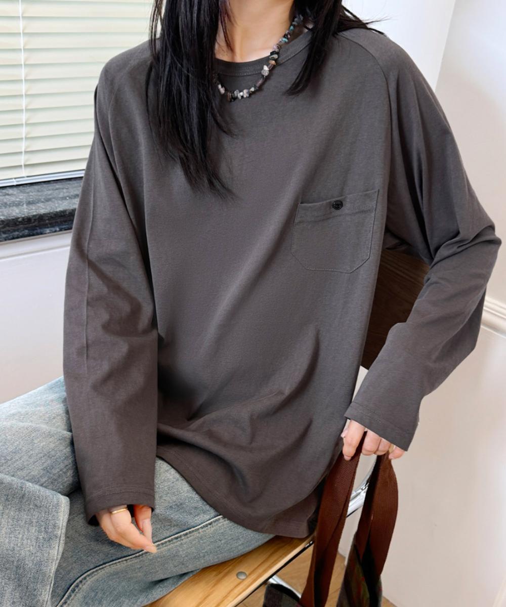 ポケットデザインロングスリーブTシャツ