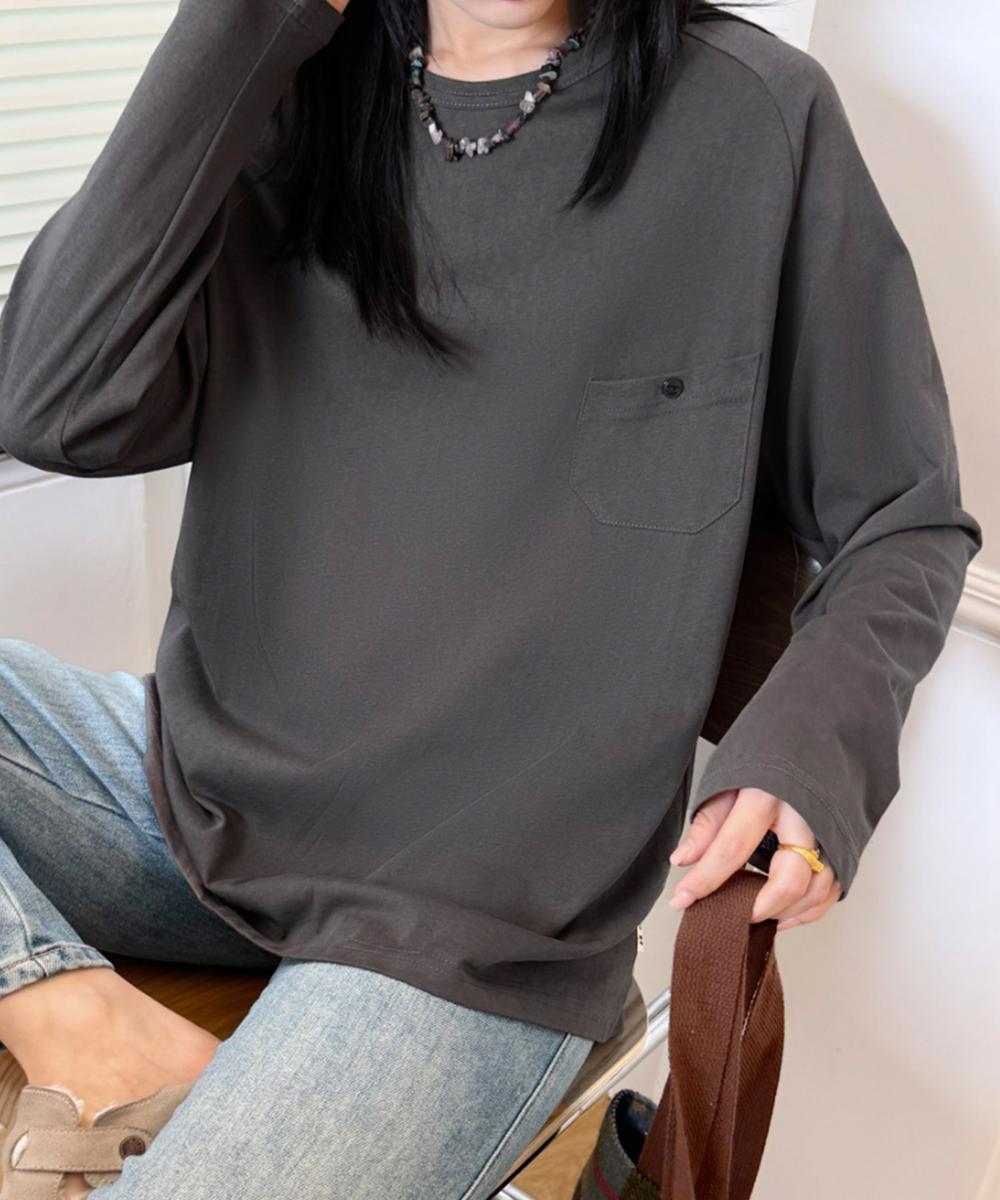 ポケットデザインロングスリーブTシャツ
