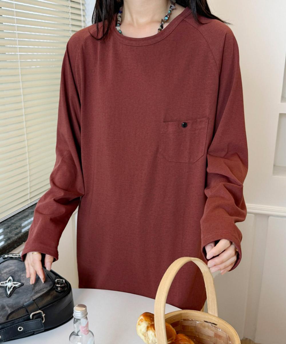 ポケットデザインロングスリーブTシャツ