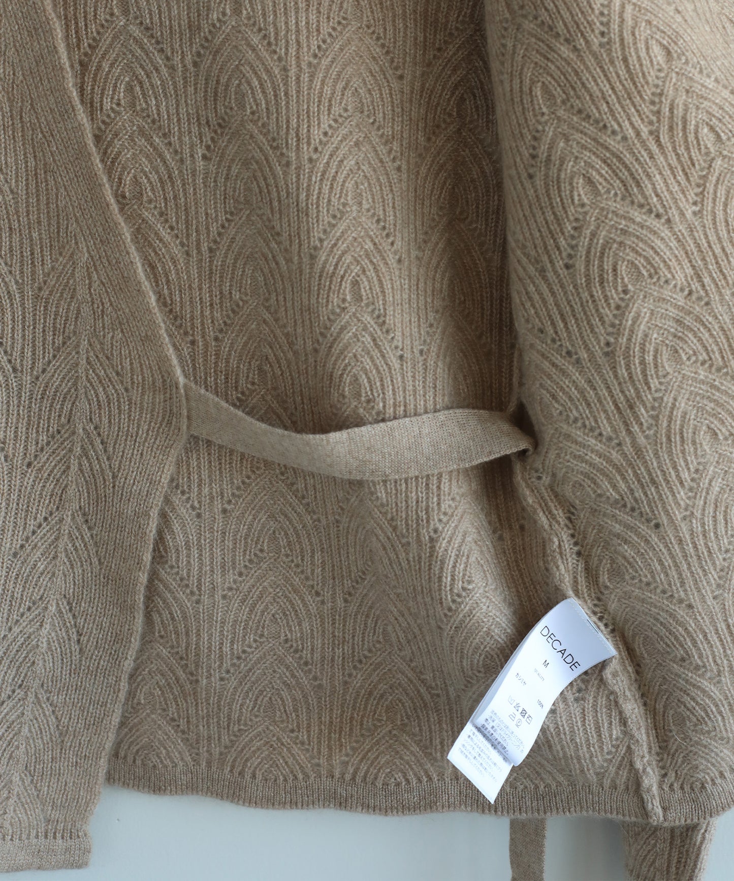 【DECADE CLASSIC】カシミヤ100% 葉柄カーディガン