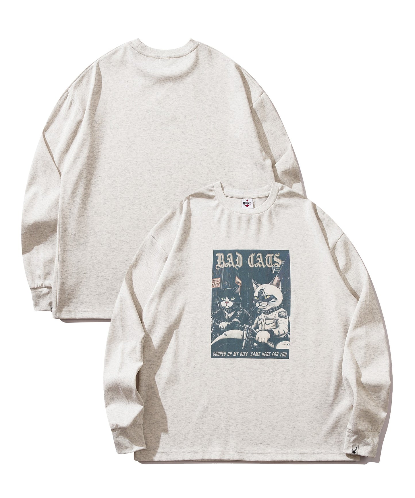 【HOOK -original- 】にゃんにゃんマフィアプリントロンTEE