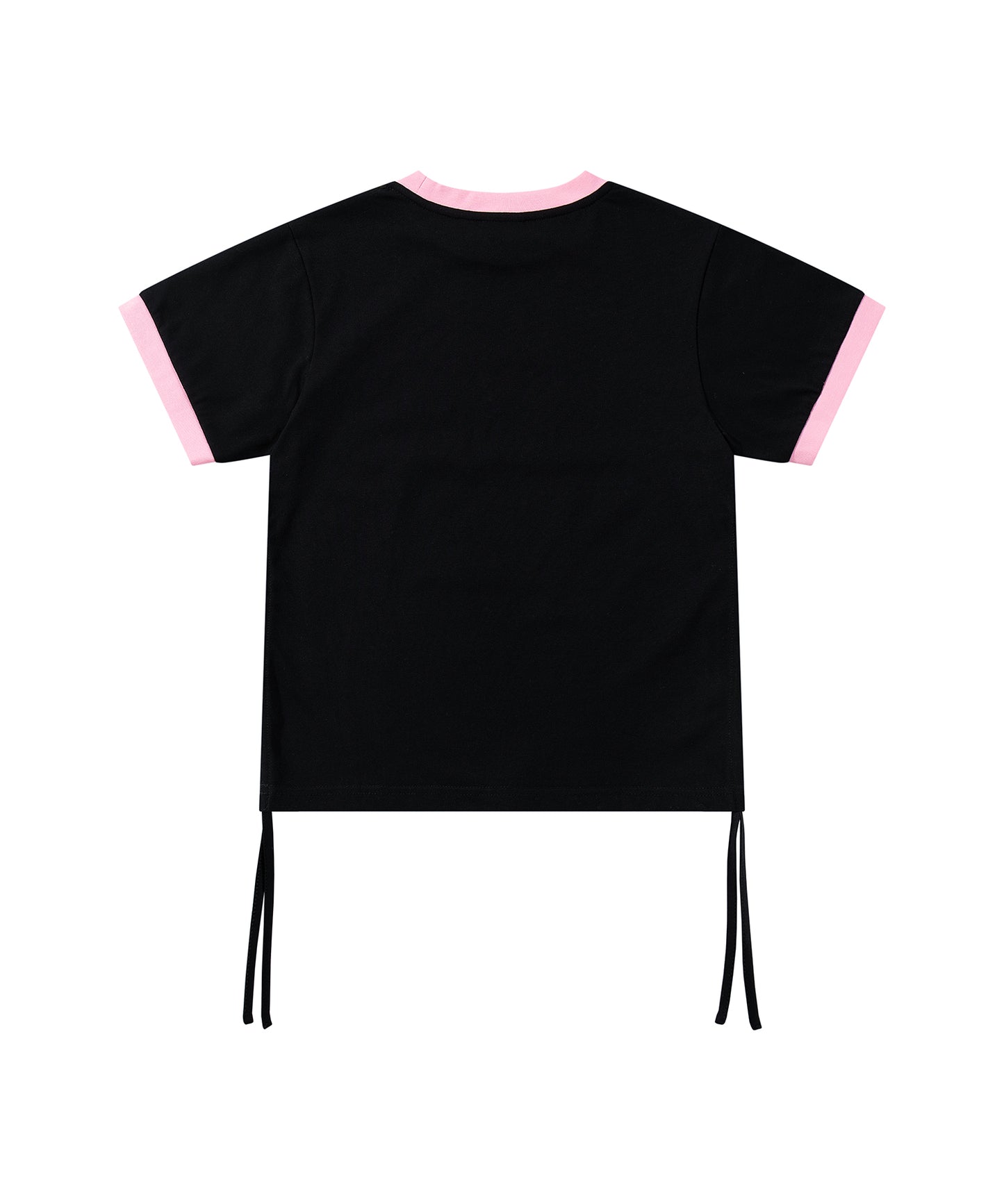 【HOOK】for girls  裾シャーリングレトロわんちゃんプリントリンガーTEE