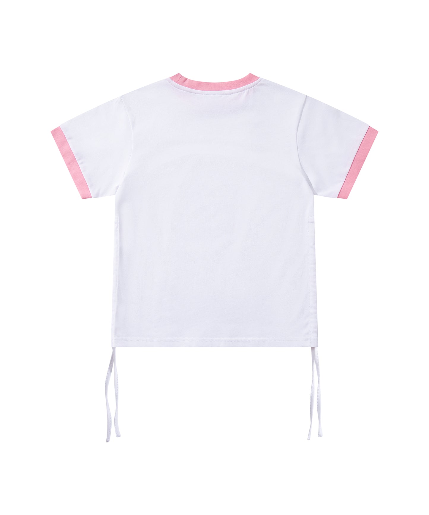 【HOOK】for girls  裾シャーリングレトロわんちゃんプリントリンガーTEE