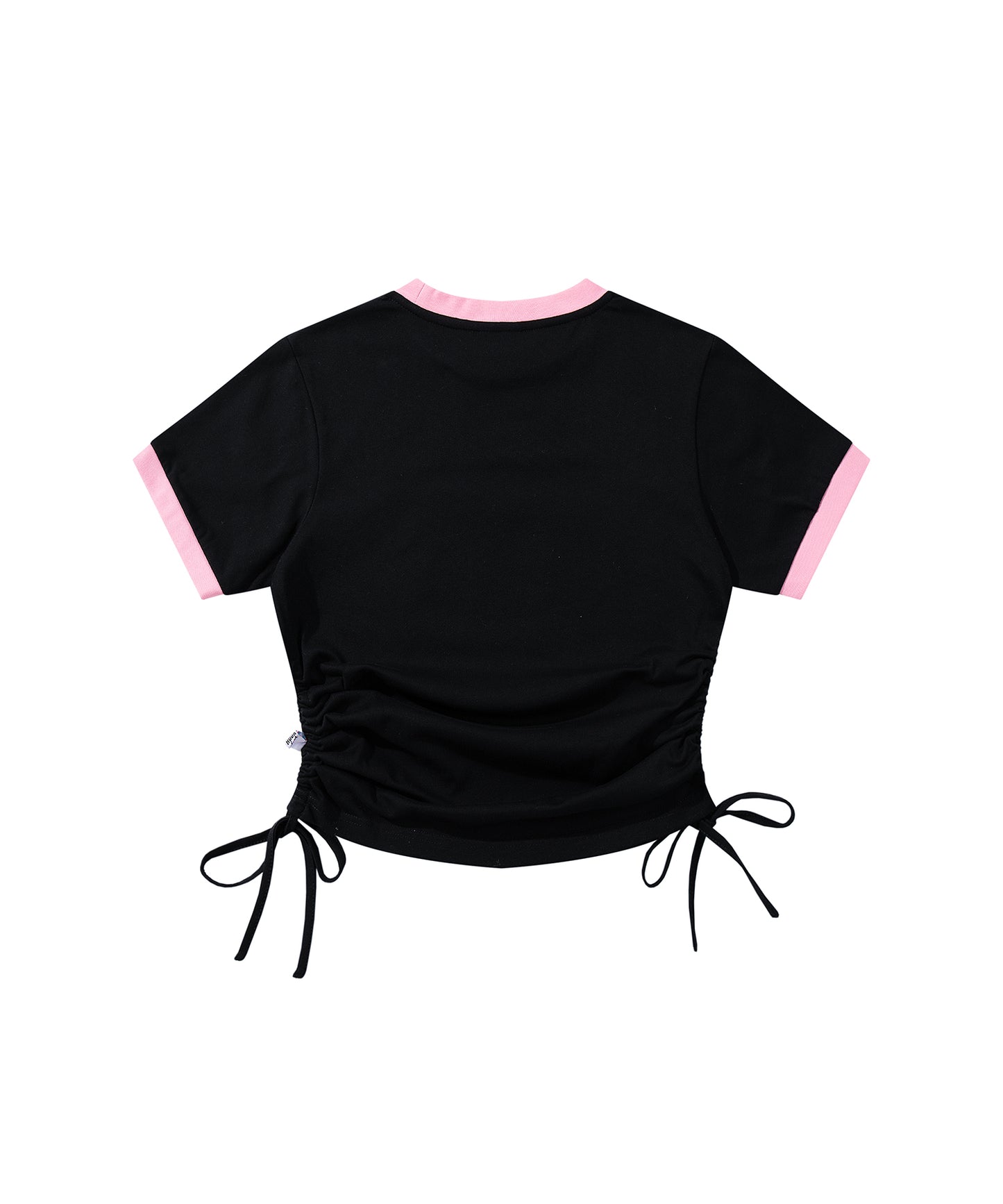 【HOOK】for girls  裾シャーリングレトロわんちゃんプリントリンガーTEE