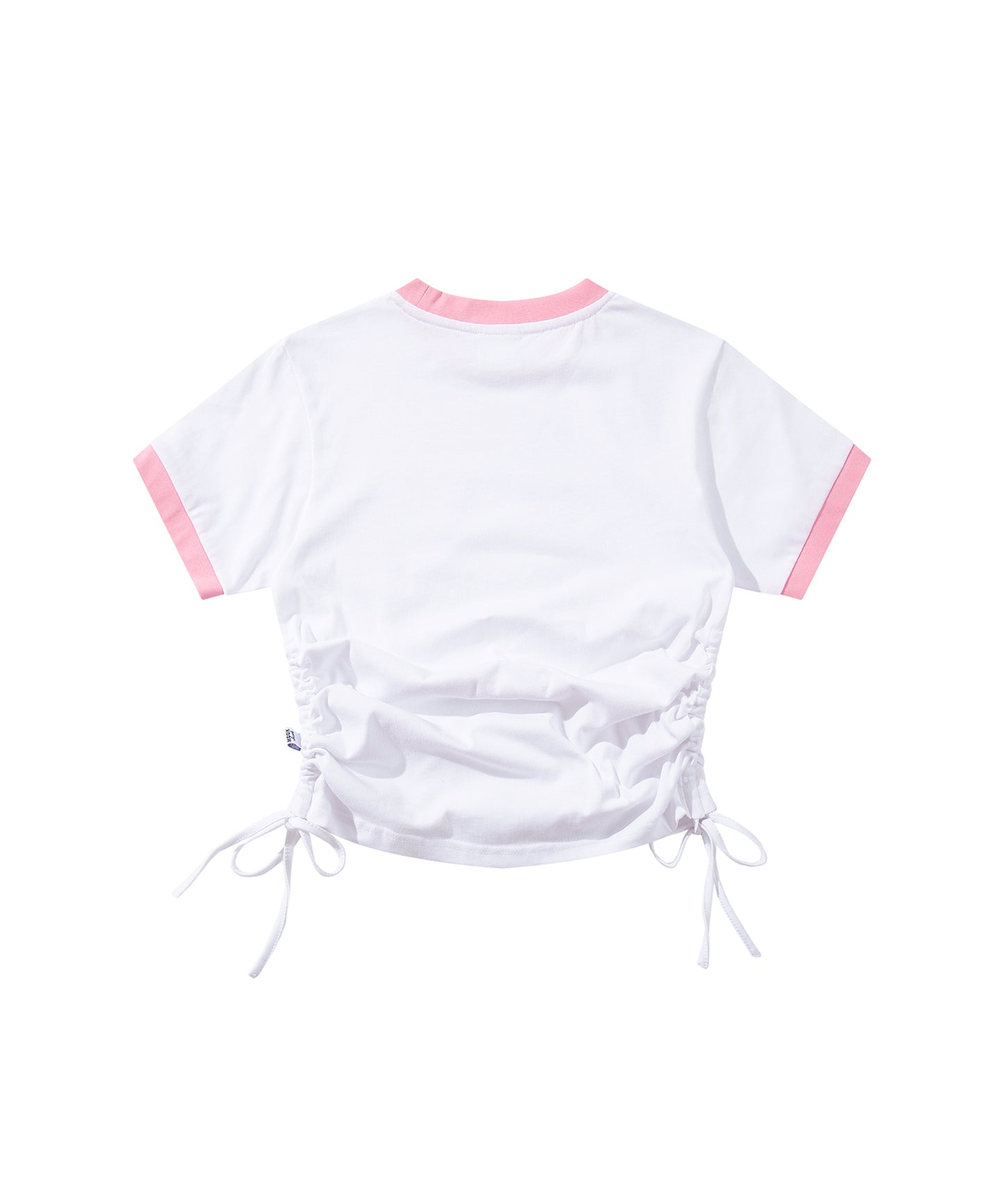 【HOOK】for girls  裾シャーリングレトロわんちゃんプリントリンガーTEE