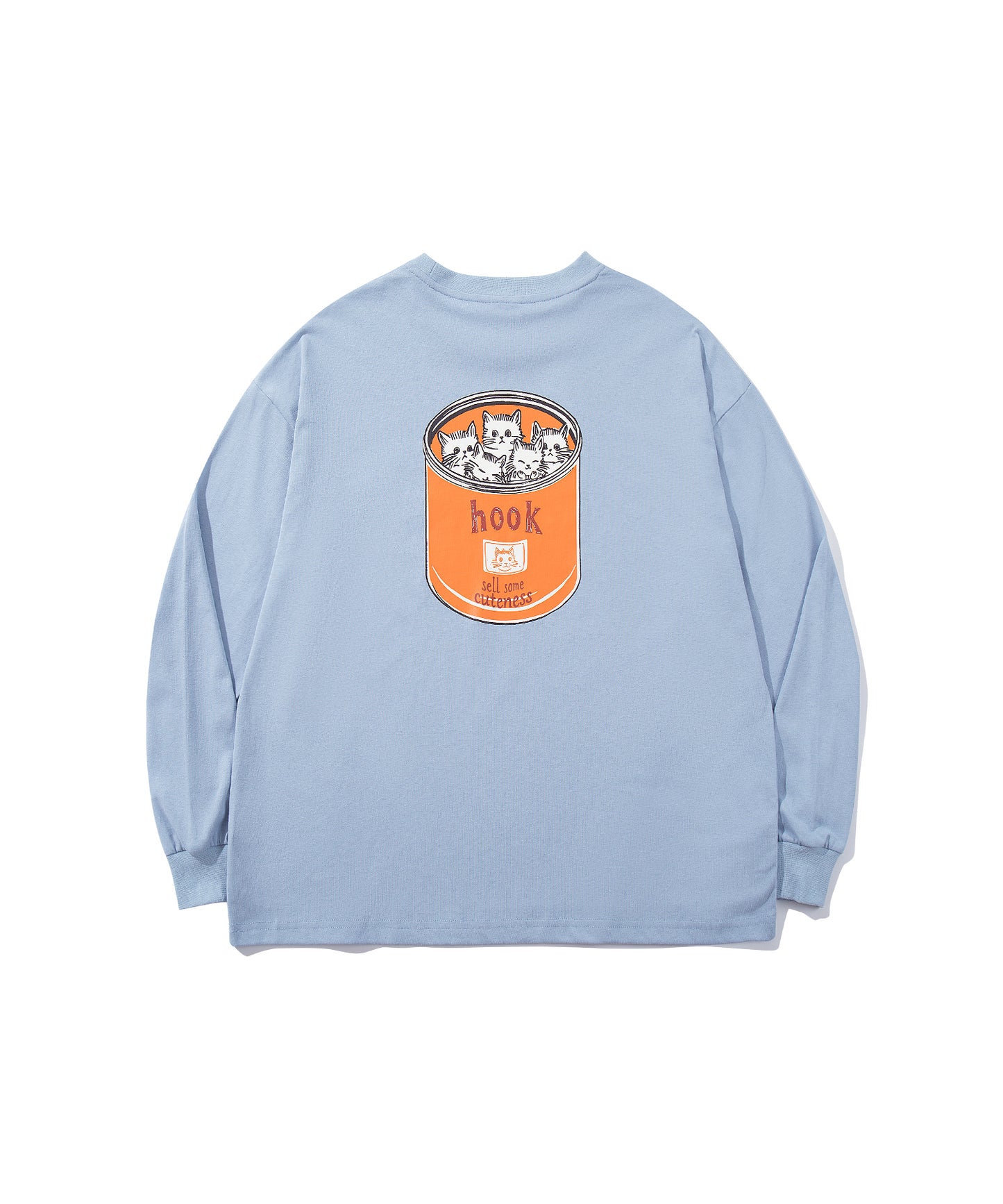 HOOK -original- ヴィンテージ風缶詰猫バックプリントTEE
