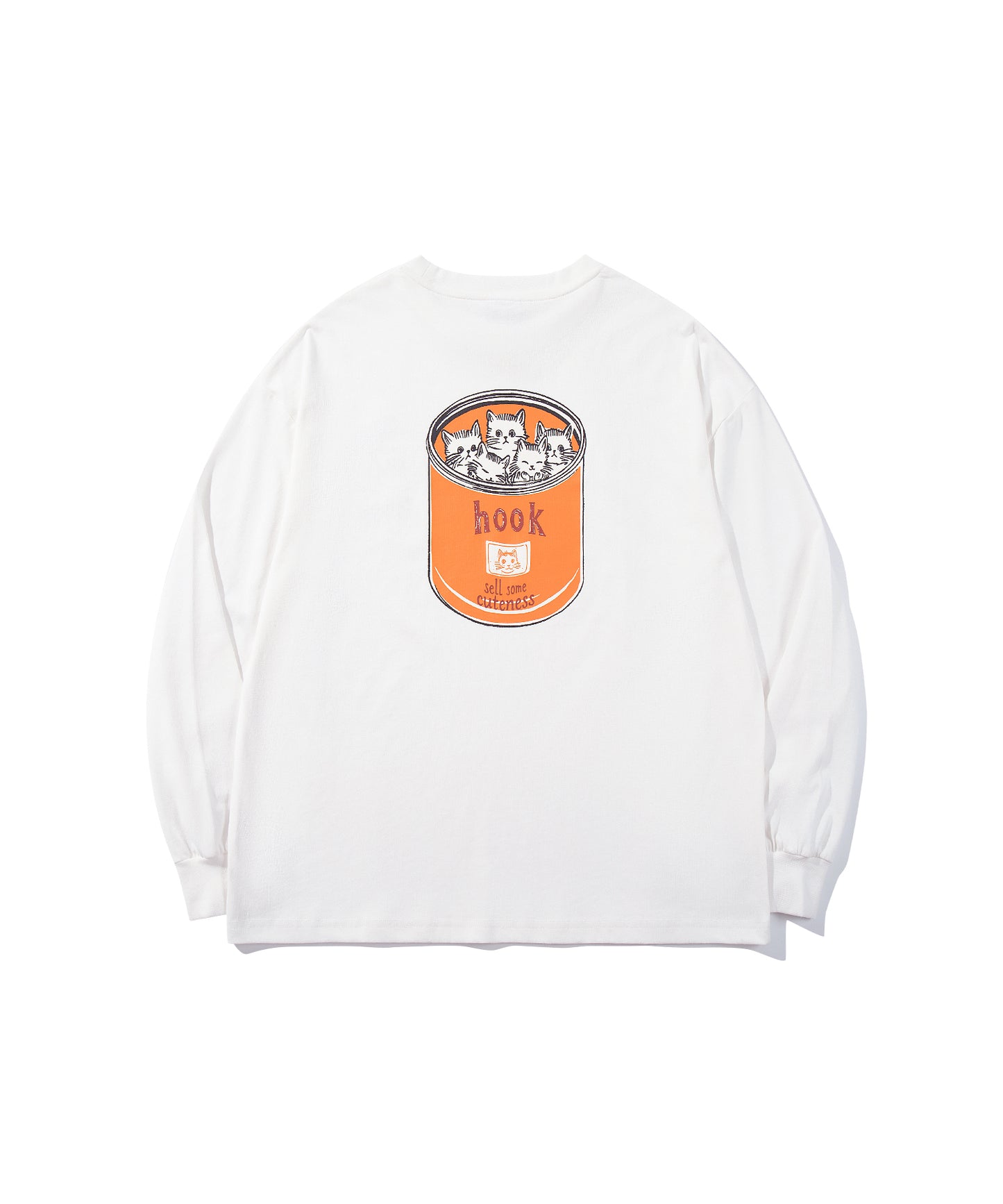 HOOK -original- ヴィンテージ風缶詰猫バックプリントTEE