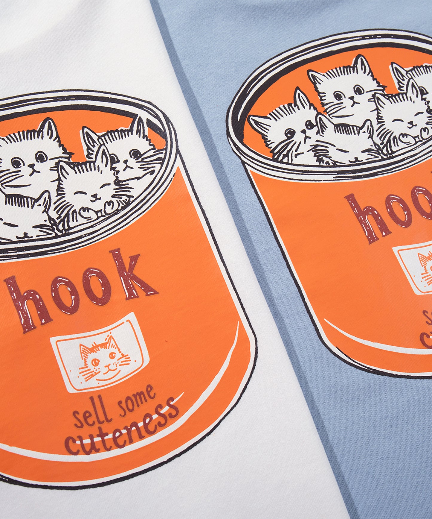 HOOK -original- ヴィンテージ風缶詰猫バックプリントTEE