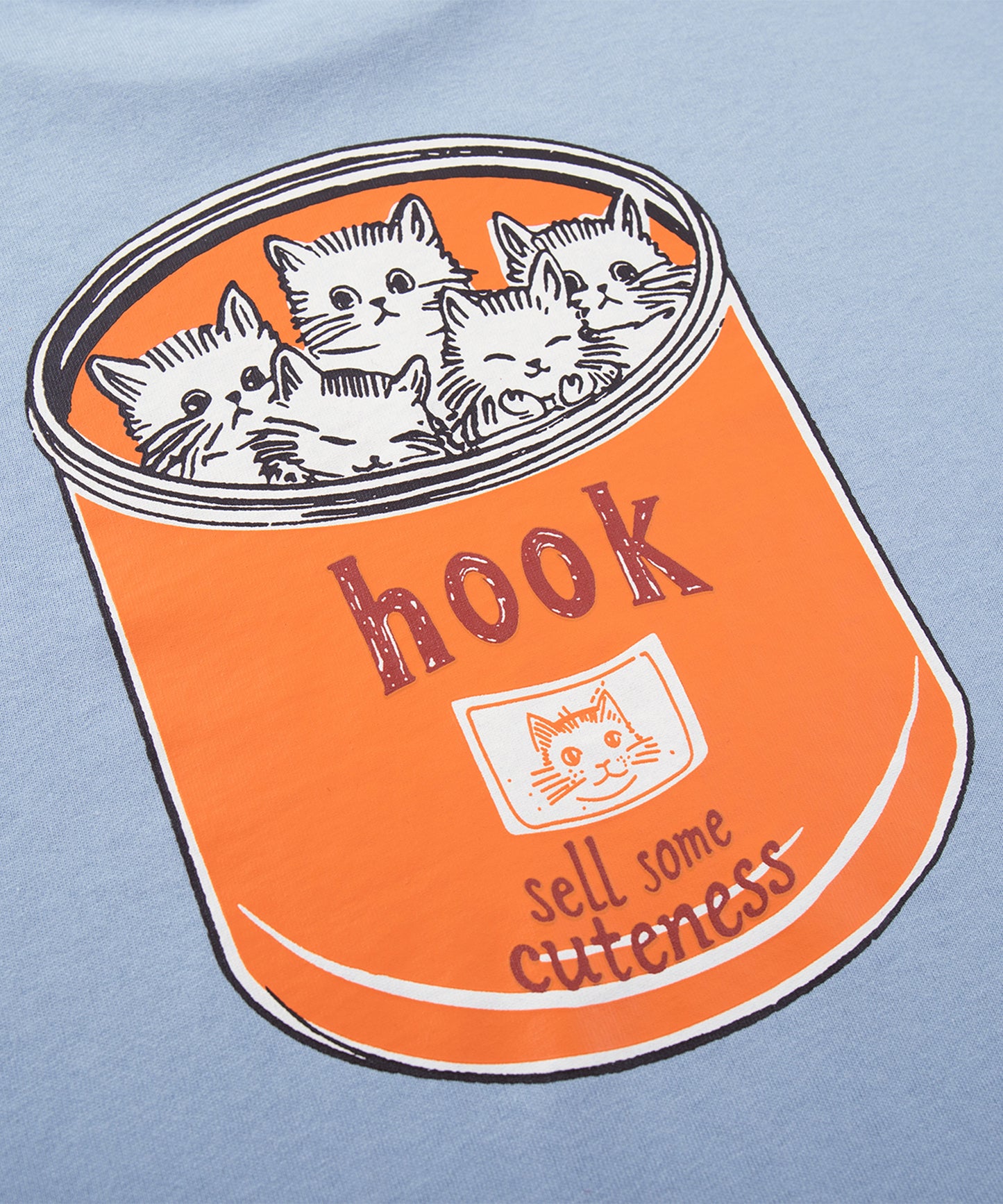 HOOK -original- ヴィンテージ風缶詰猫バックプリントTEE