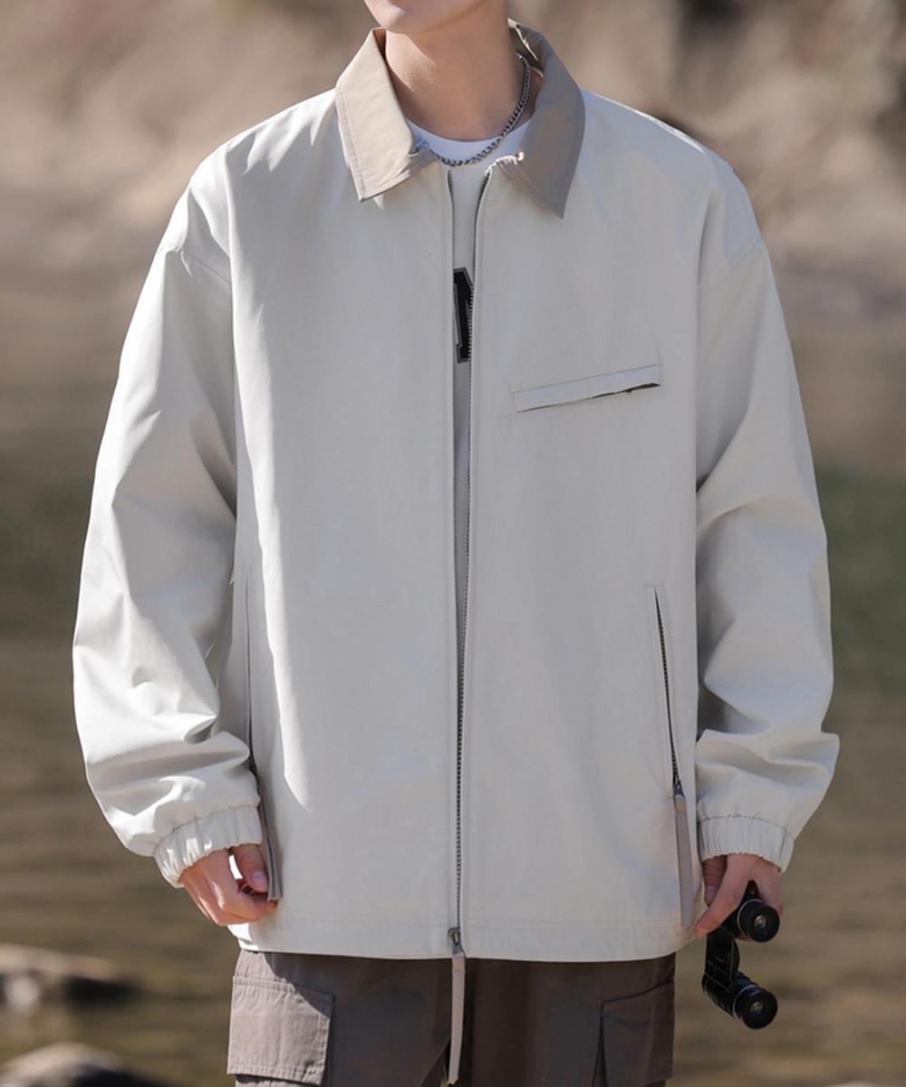 カラーブロックジップポケットジャケット