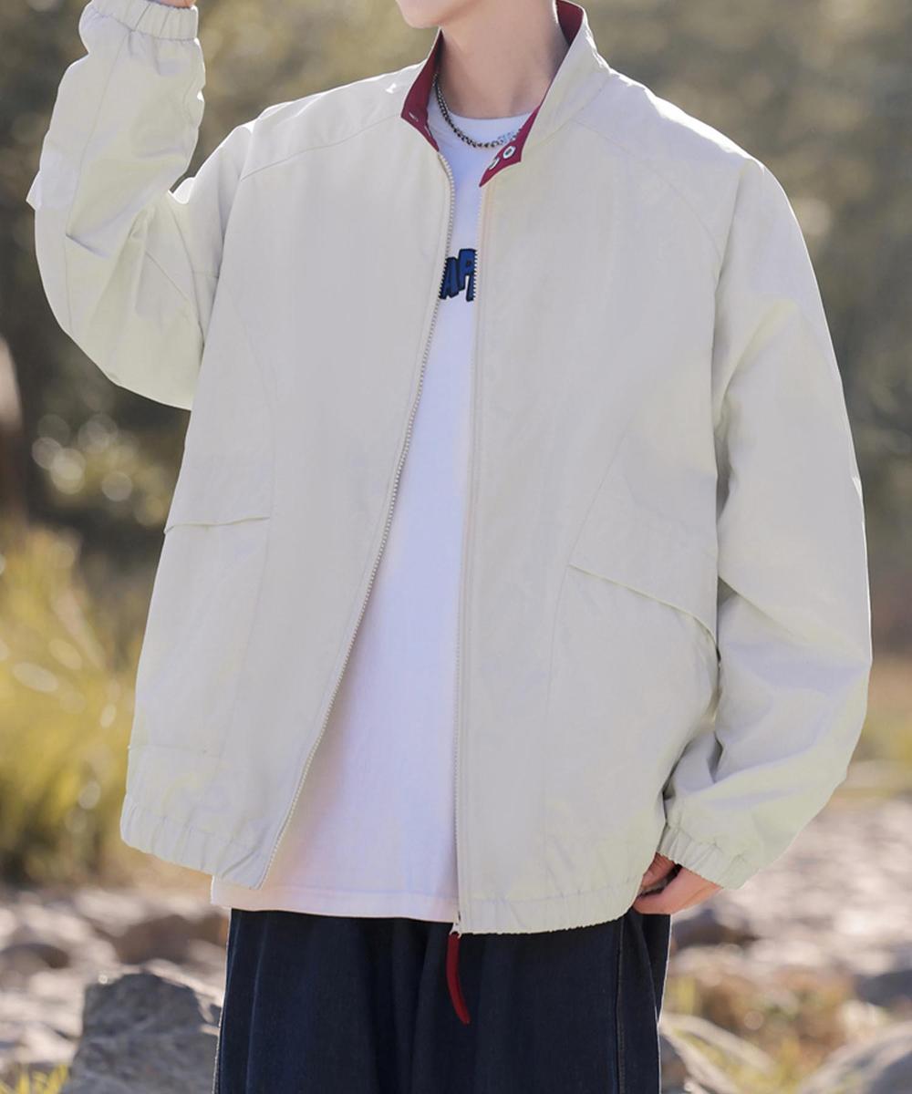 カラーブロックスタンドカラージャケット