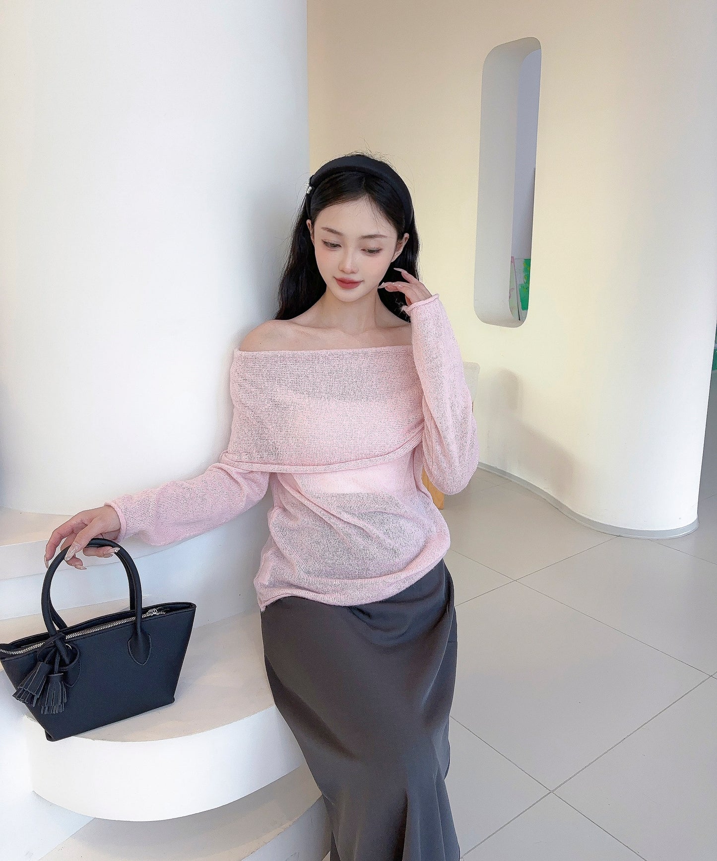 【Jasmine】オフショルシアーニットプルオーバー