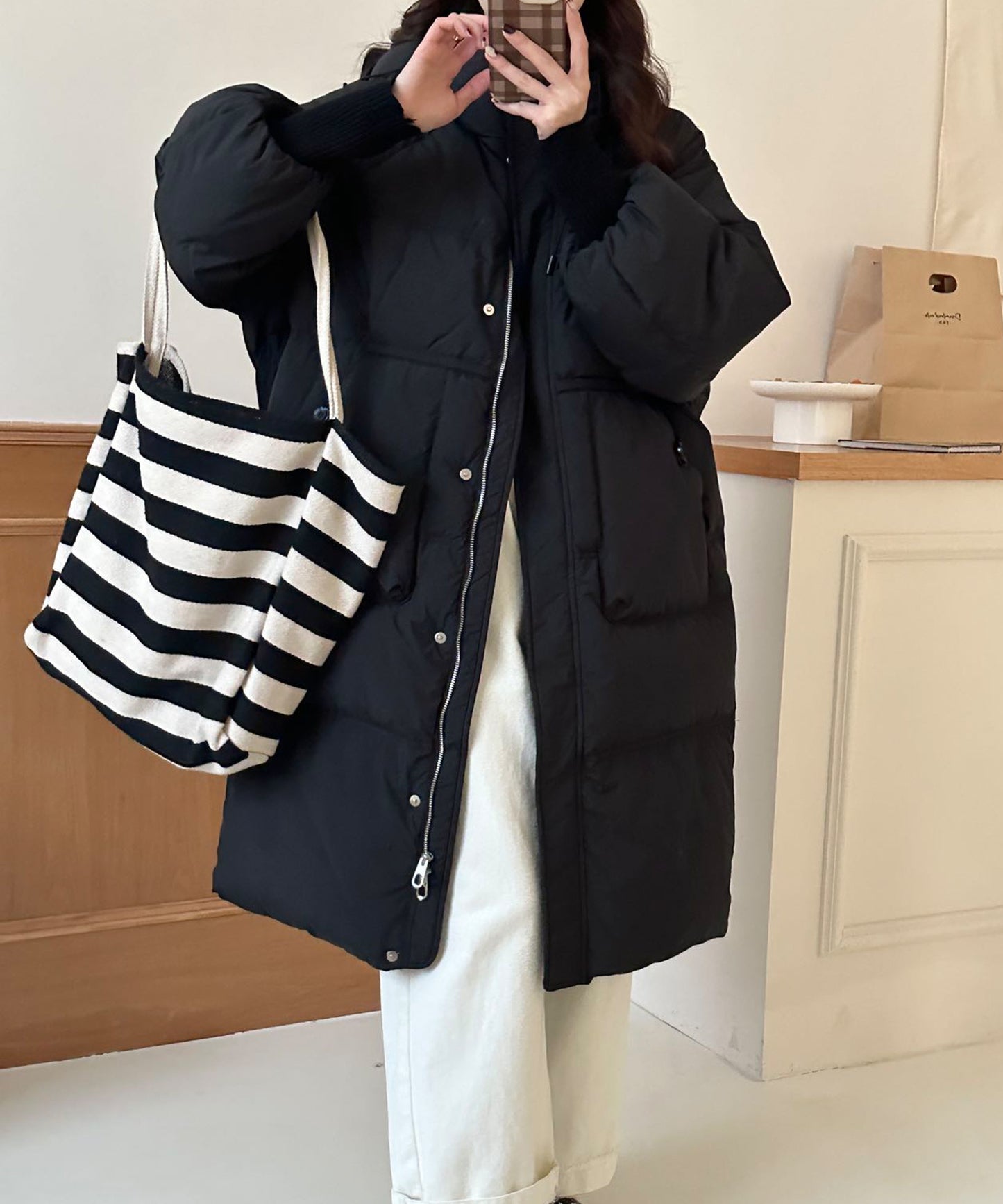 オーバーサイズ中綿ロングダウンコート