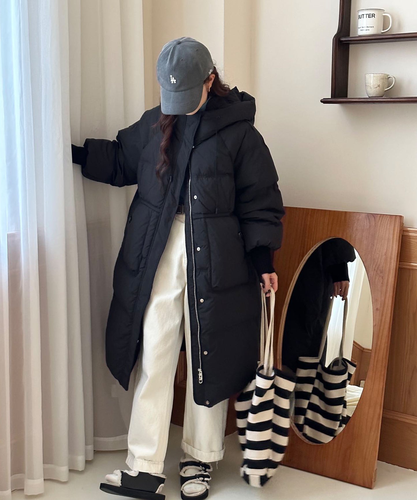 オーバーサイズ中綿ロングダウンコート