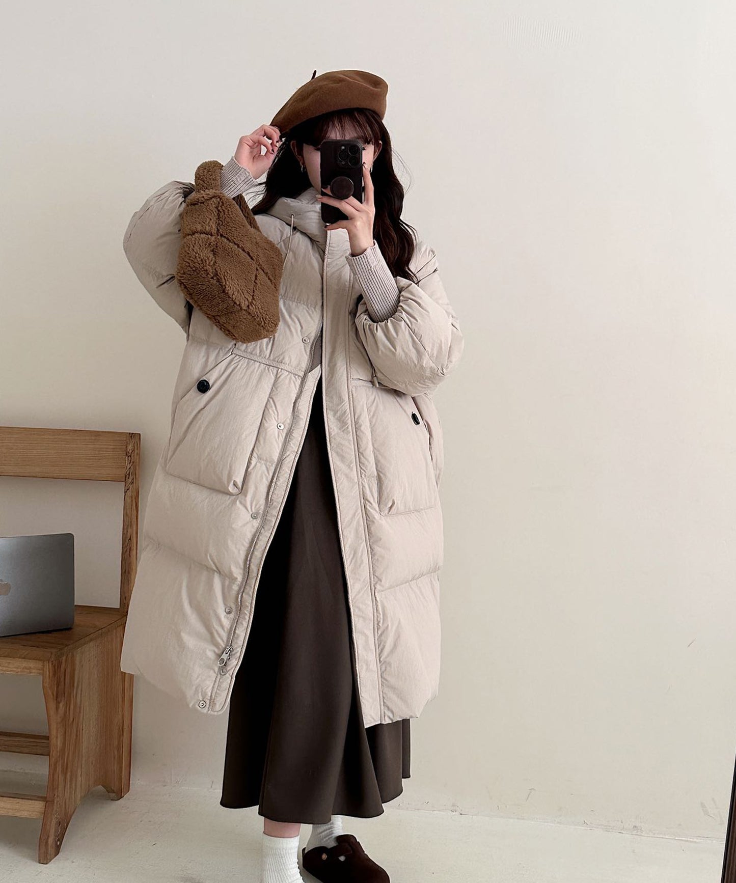 オーバーサイズ中綿ロングダウンコート
