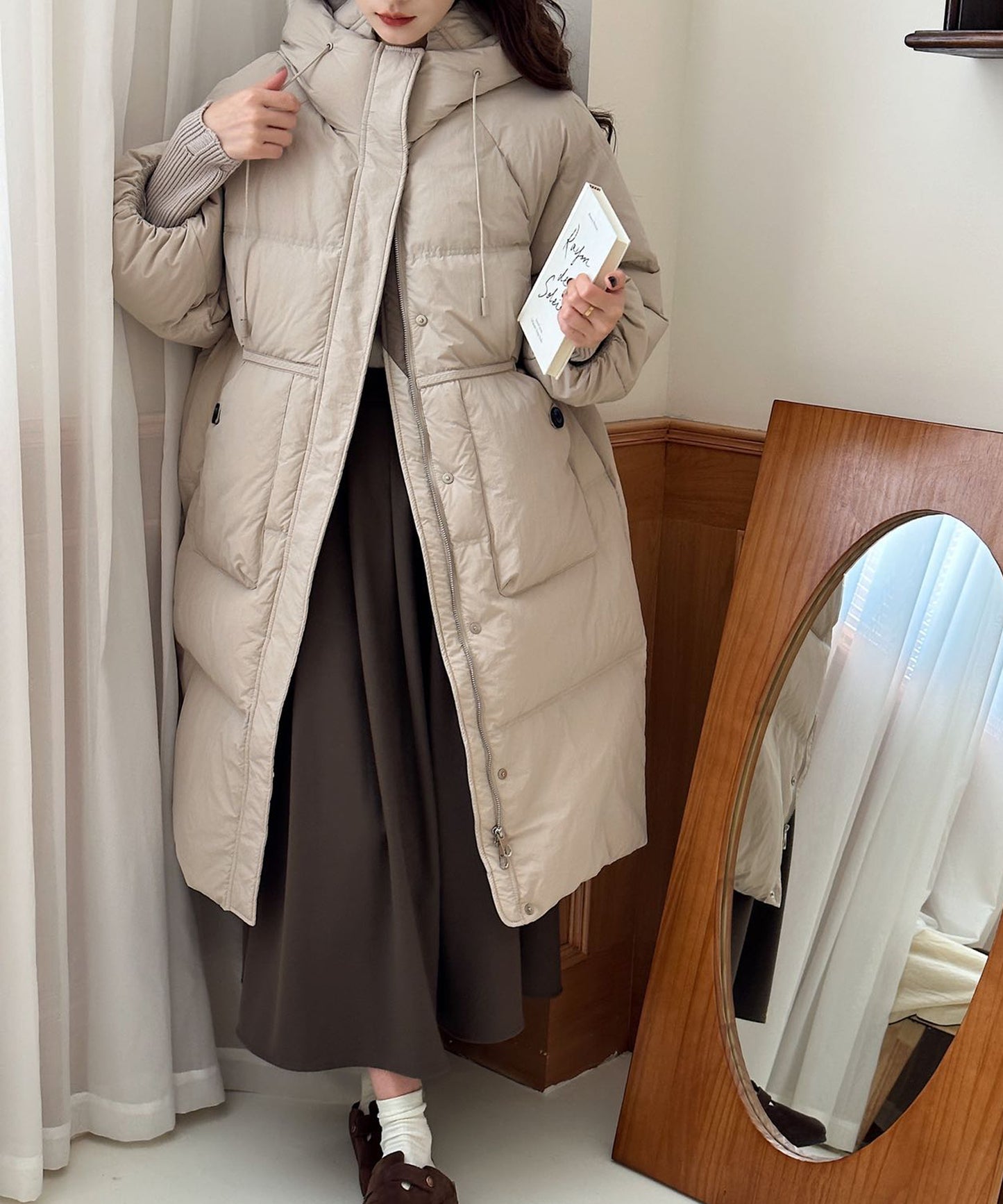 オーバーサイズ中綿ロングダウンコート