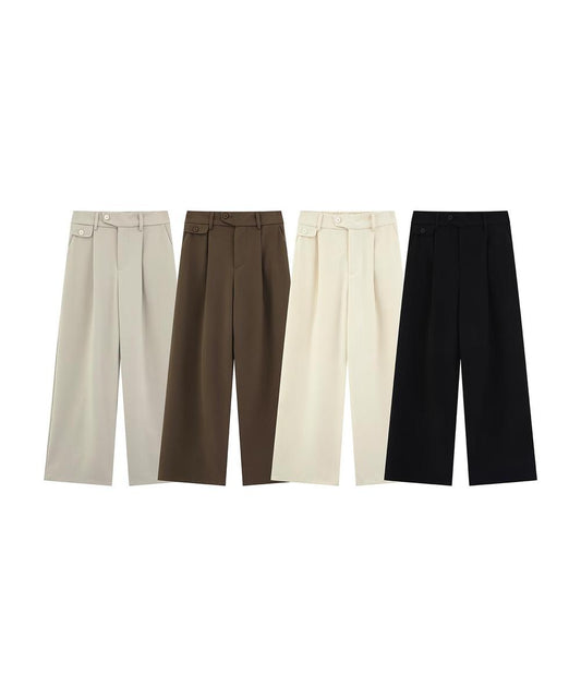 ワイドタックスラックスパンツ