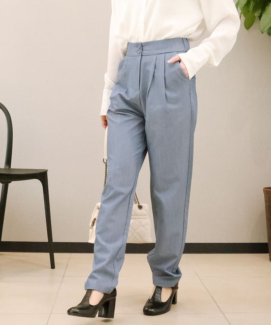 【aimohaオリジナル】ハイウエストタック入りストレッチパンツ